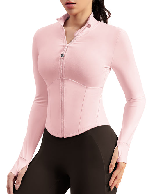 BareLuxe Corset BBL Jacket for Women Zip Up Waist-Length Cropped 254303