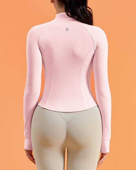 BareLuxe Womens BBL Jacket with Pockets Fit Zip Up Athletic Cropped 254203