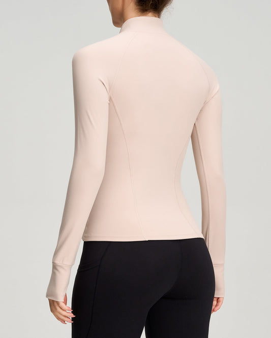 Cropped Full Zip Jacket With Pockets