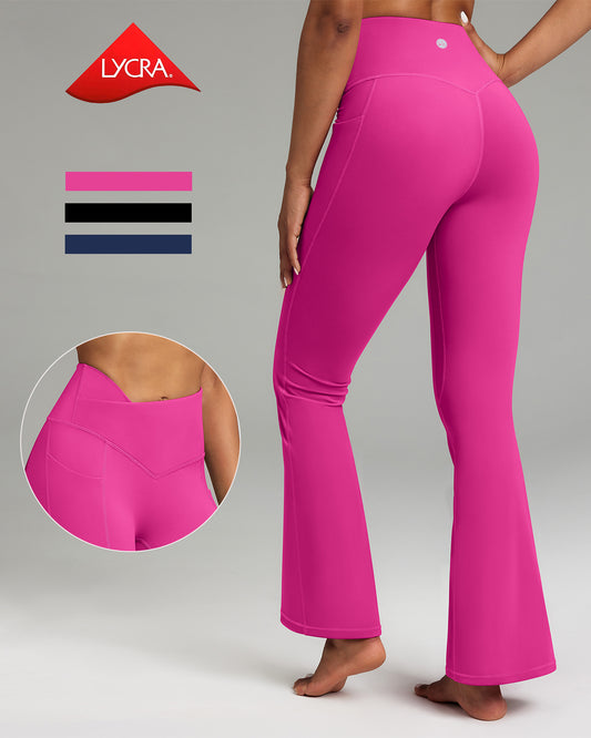 Cross Waist Flare Leggings 240404