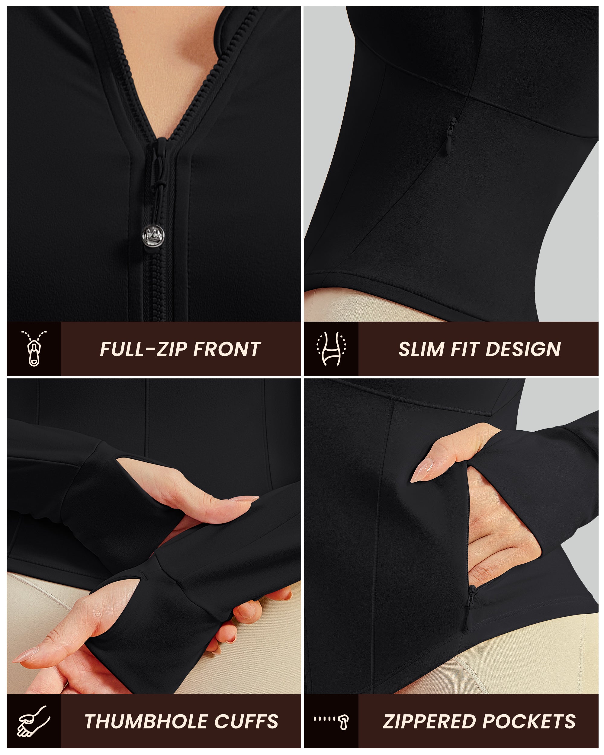 BareLuxe Corset BBL Jacket for Women Zip Up Waist-Length Cropped 254303