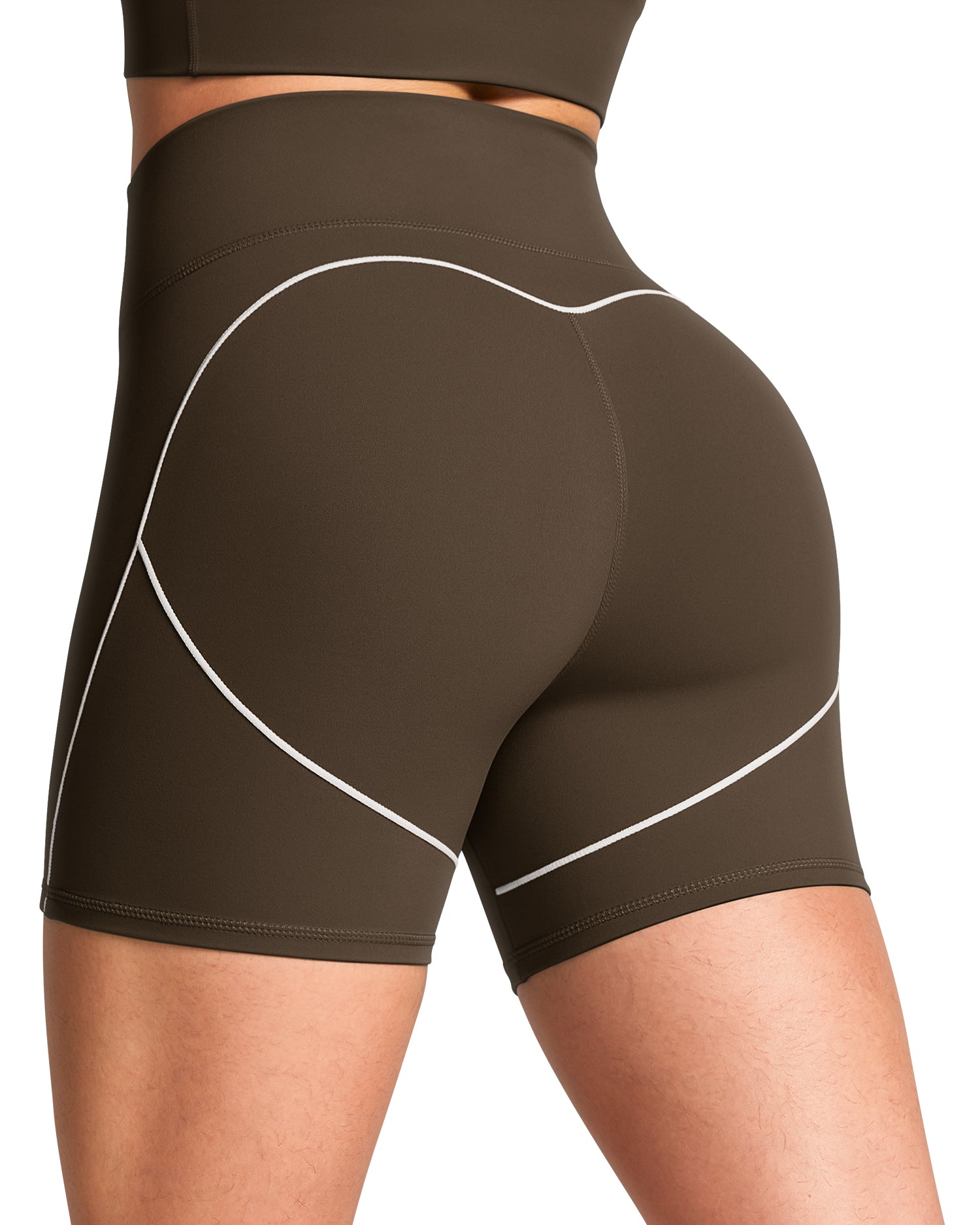 Contrast Stitching  5"  Athletic Shorts for Women 254104