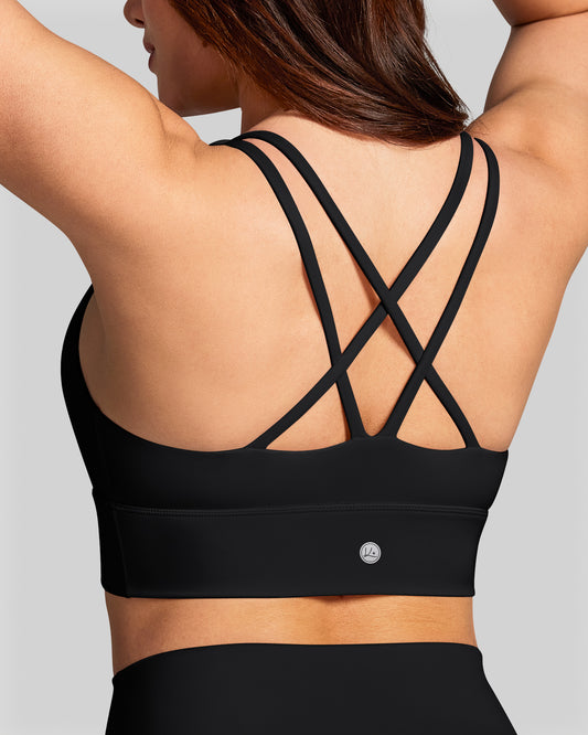 BareLuxe Sports Bras for Women Padded Strappy Longline Sports Bra 251508