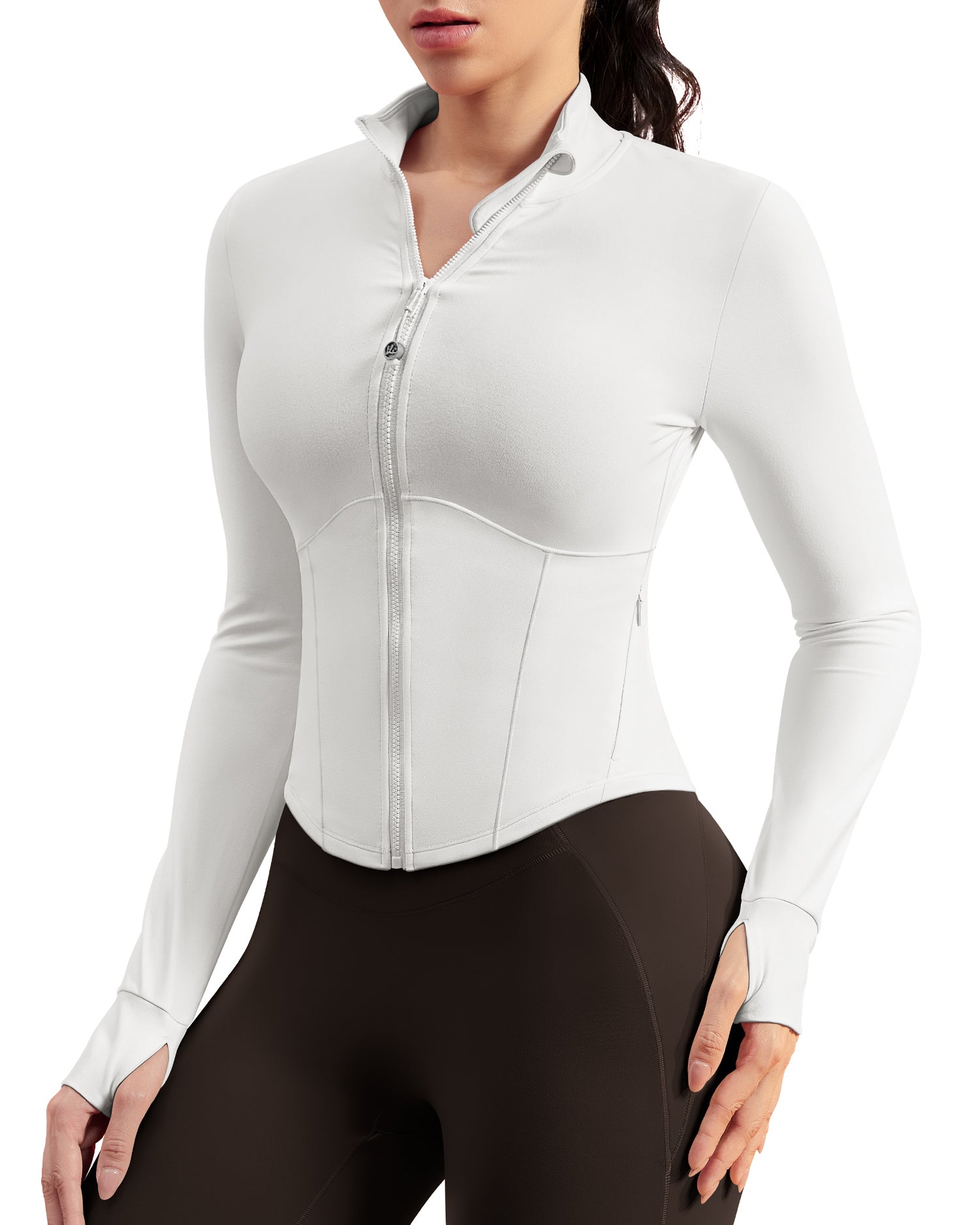 BareLuxe Corset BBL Jacket for Women Zip Up Waist-Length Cropped 254303