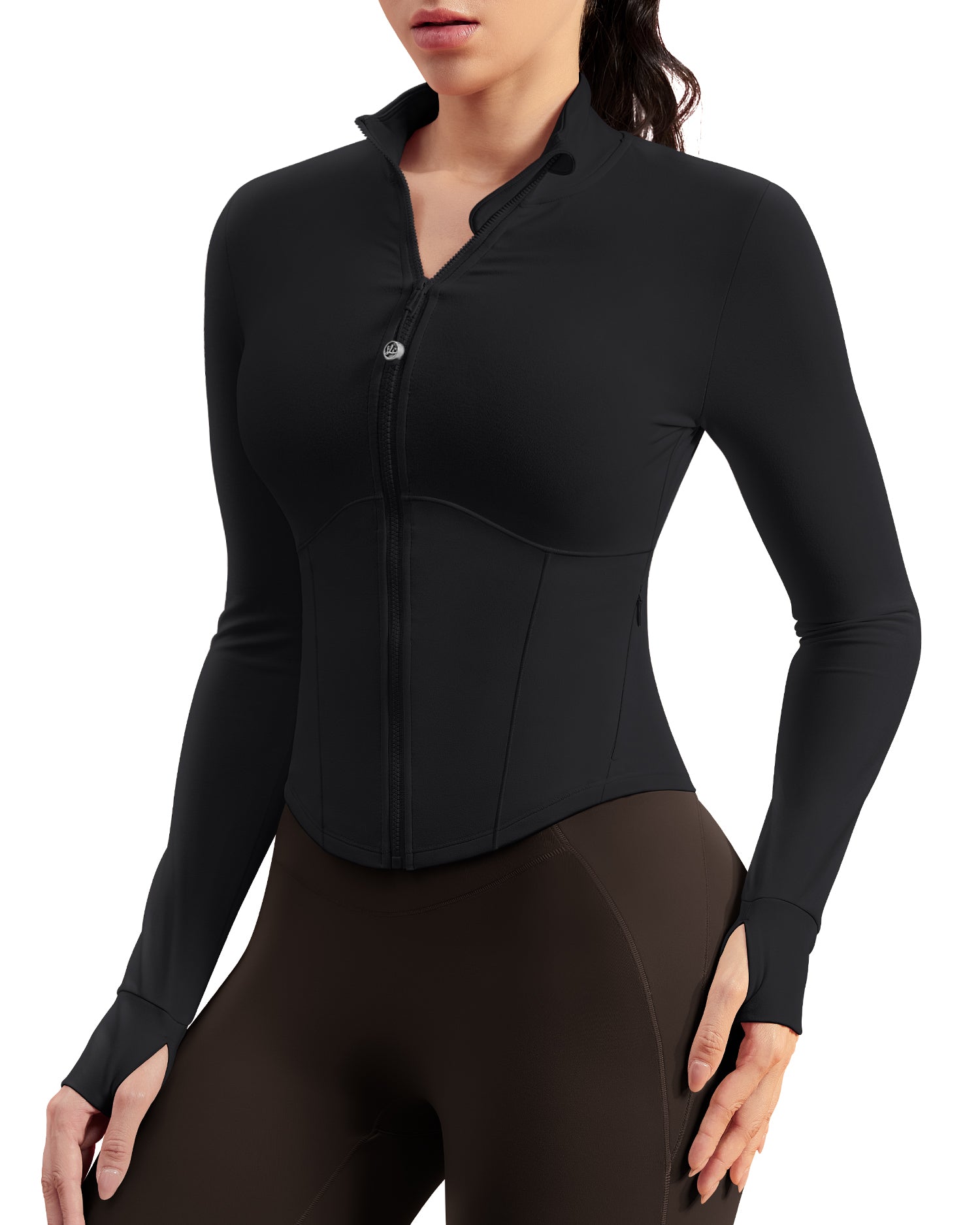 BareLuxe Corset BBL Jacket for Women Zip Up Waist-Length Cropped 254303