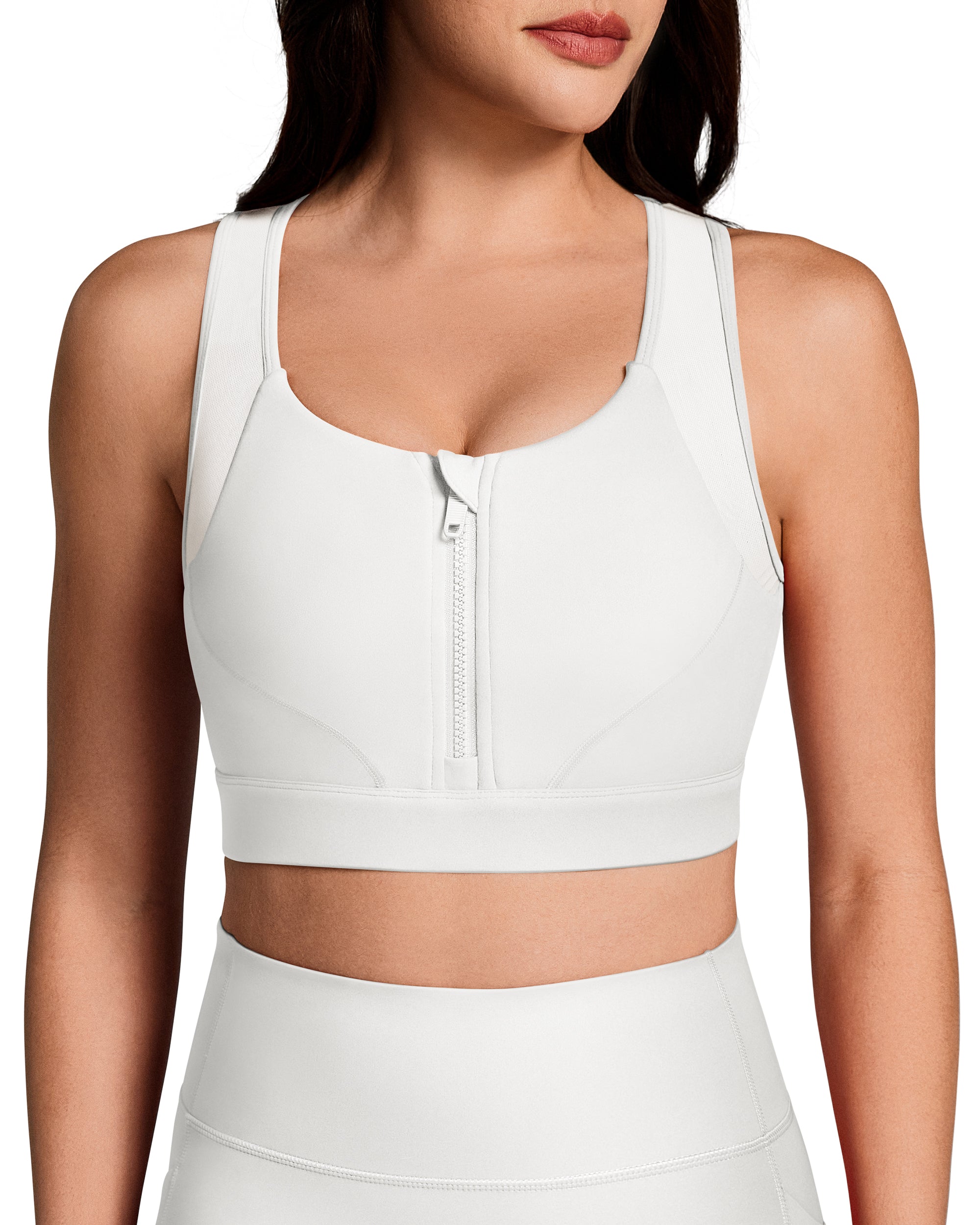 BareLuxe Medium Support Front Zipper Sports Bra  252208