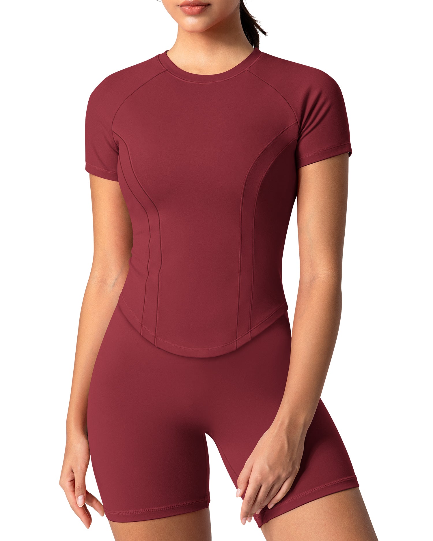 Bareluxe Short Sleeve Workout Crop Tops for Women T Shirt  261805