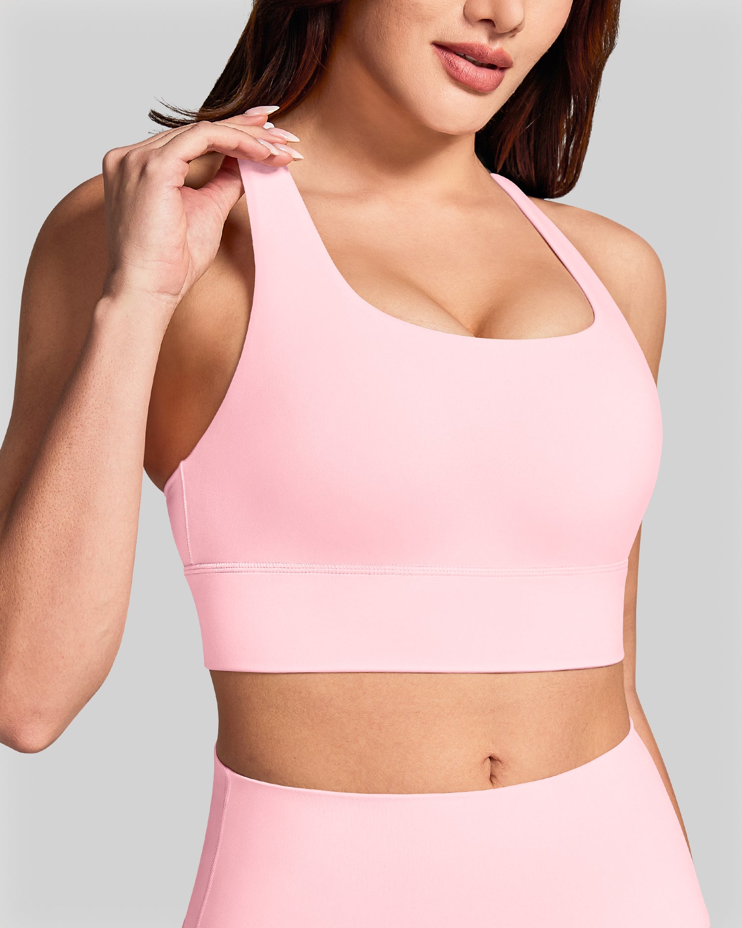 BareLuxe Sports Bras for Women Padded Strappy Longline Sports Bra 251508