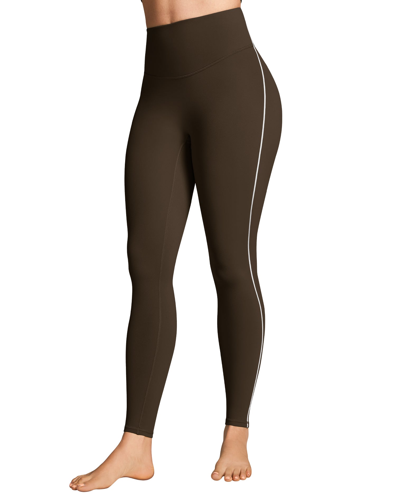 Contrast Stitching Waisted Leggings for Women 254004