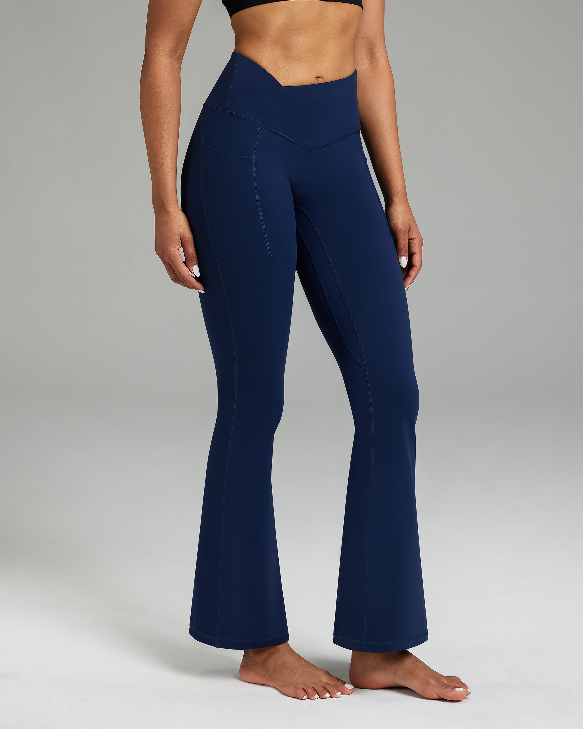 Cross Waist Flare Leggings 240404