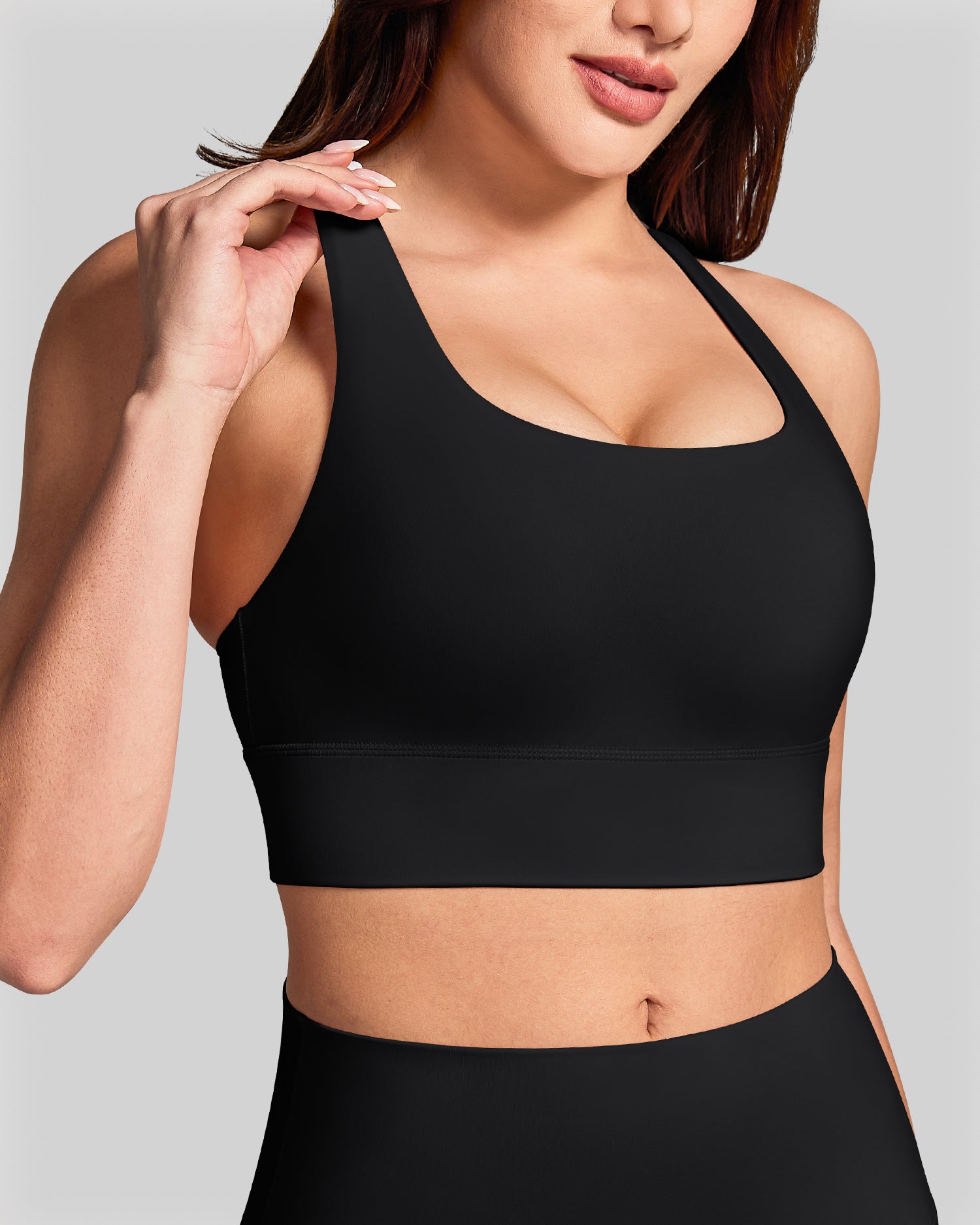 BareLuxe Sports Bras for Women Padded Strappy Longline Sports Bra 251508