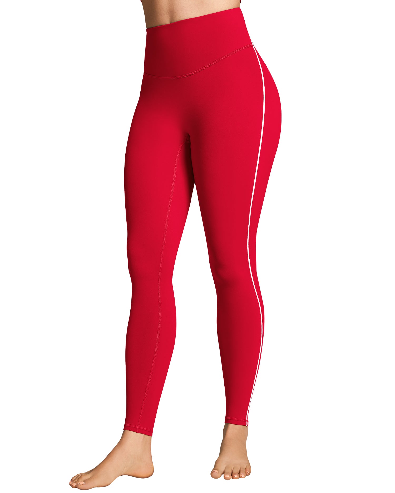 Contrast Stitching Waisted Leggings for Women 254004