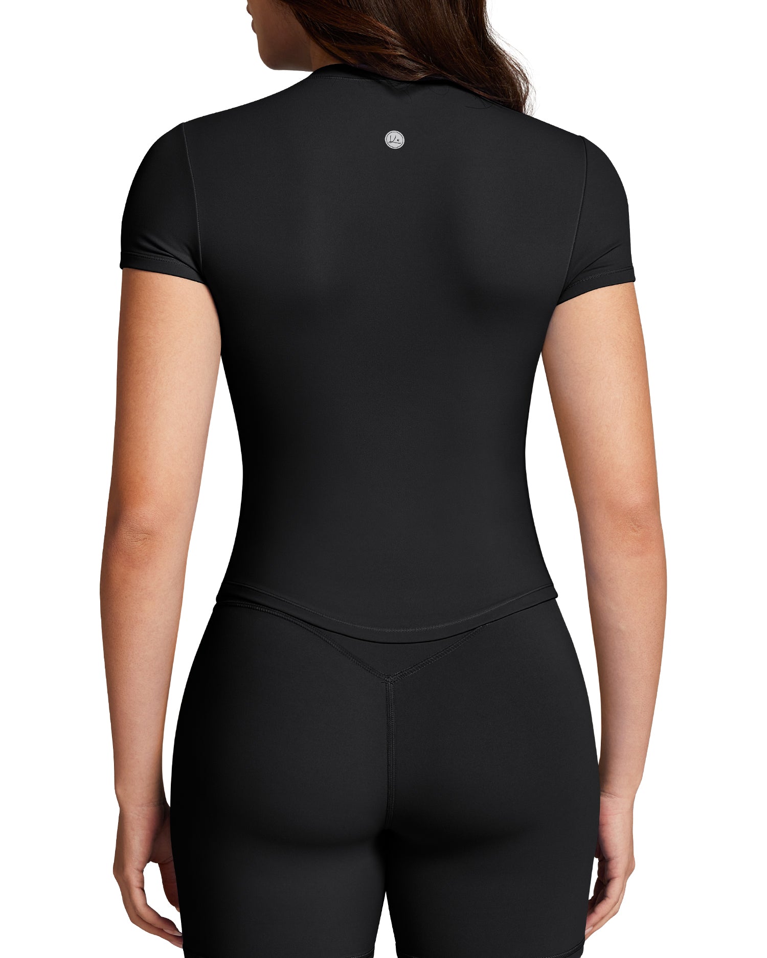 BareLuxe Short Sleeve Workout T Shirt for Women 251205