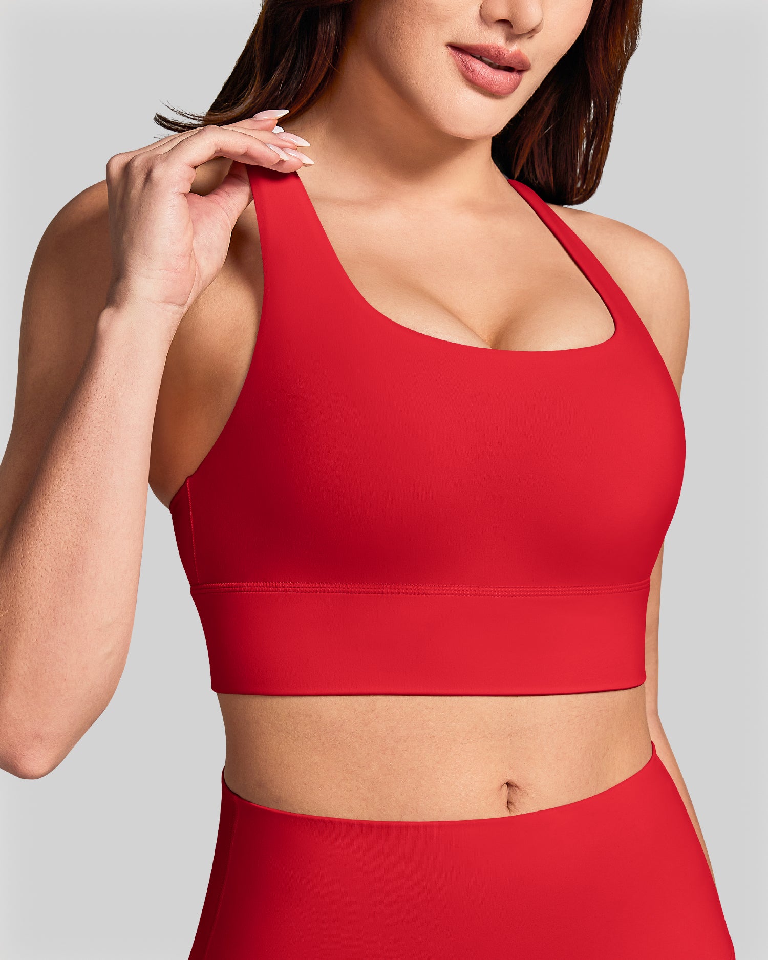 BareLuxe Sports Bras for Women Padded Strappy Longline Sports Bra 251508