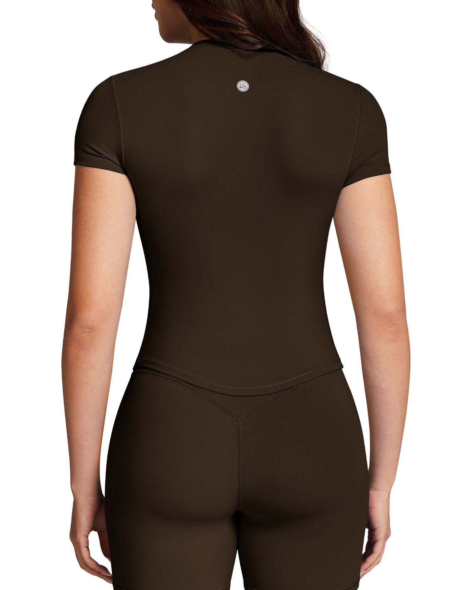 BareLuxe Short Sleeve Workout T Shirt for Women 251205