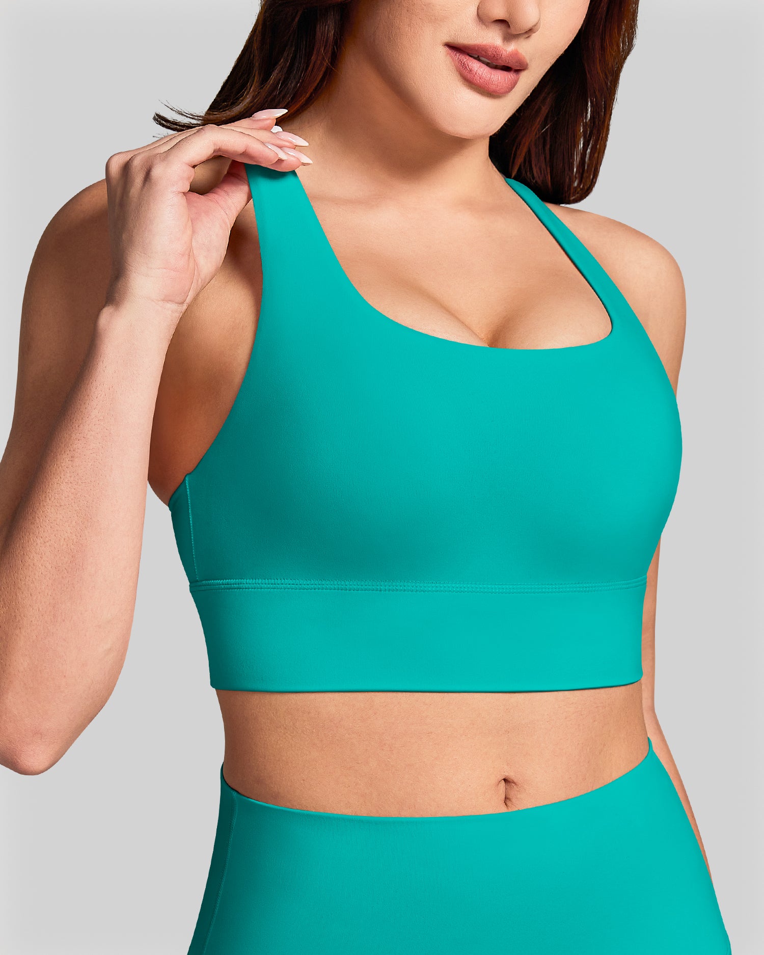 BareLuxe Sports Bras for Women Padded Strappy Longline Sports Bra 251508