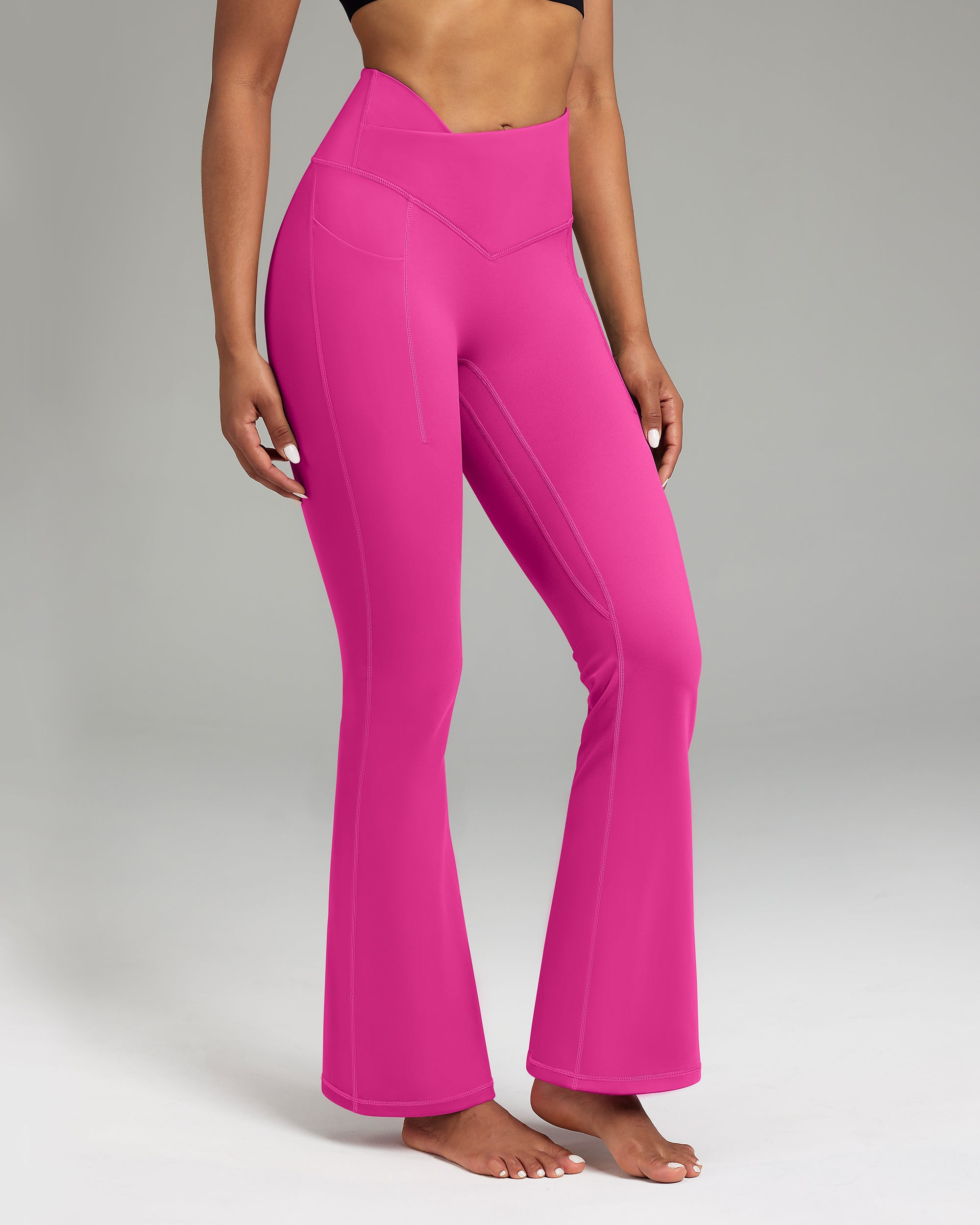 Cross Waist Flare Leggings 240404