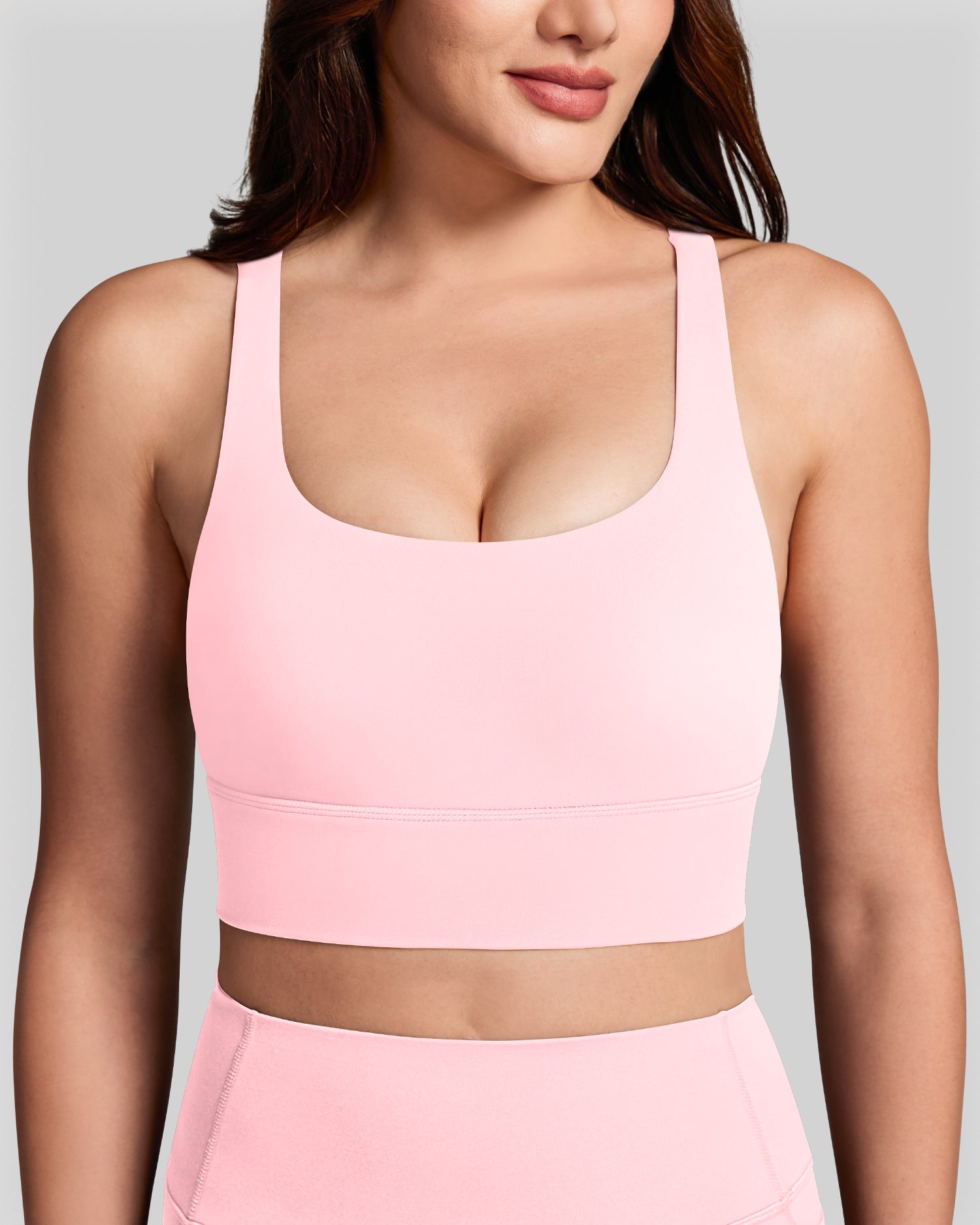 BareLuxe Sports Bras for Women Padded Strappy Longline Sports Bra 251508