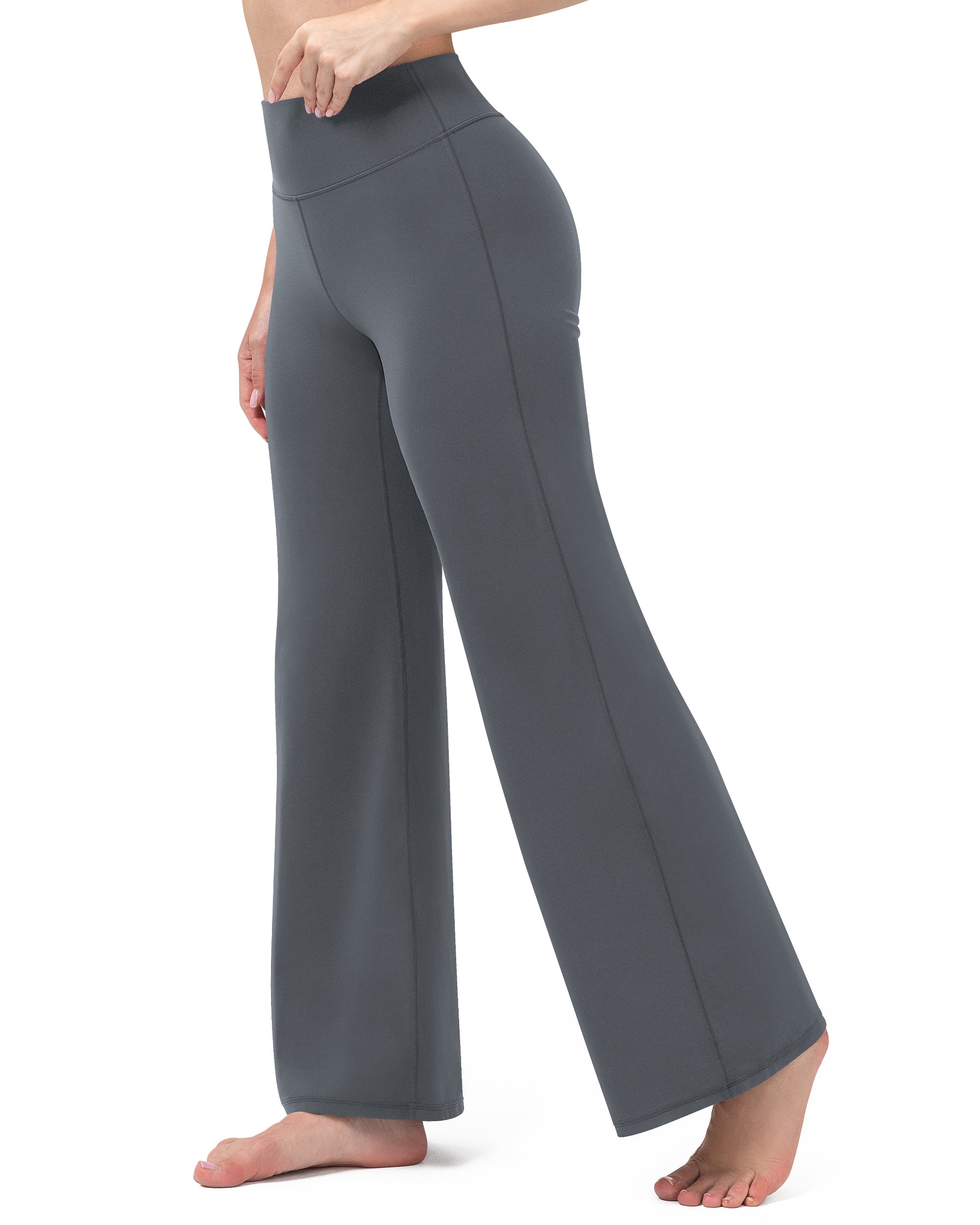 Wide Leg Yoga Pants for Women High Waisted Straight Gym Leggings 31"  260404