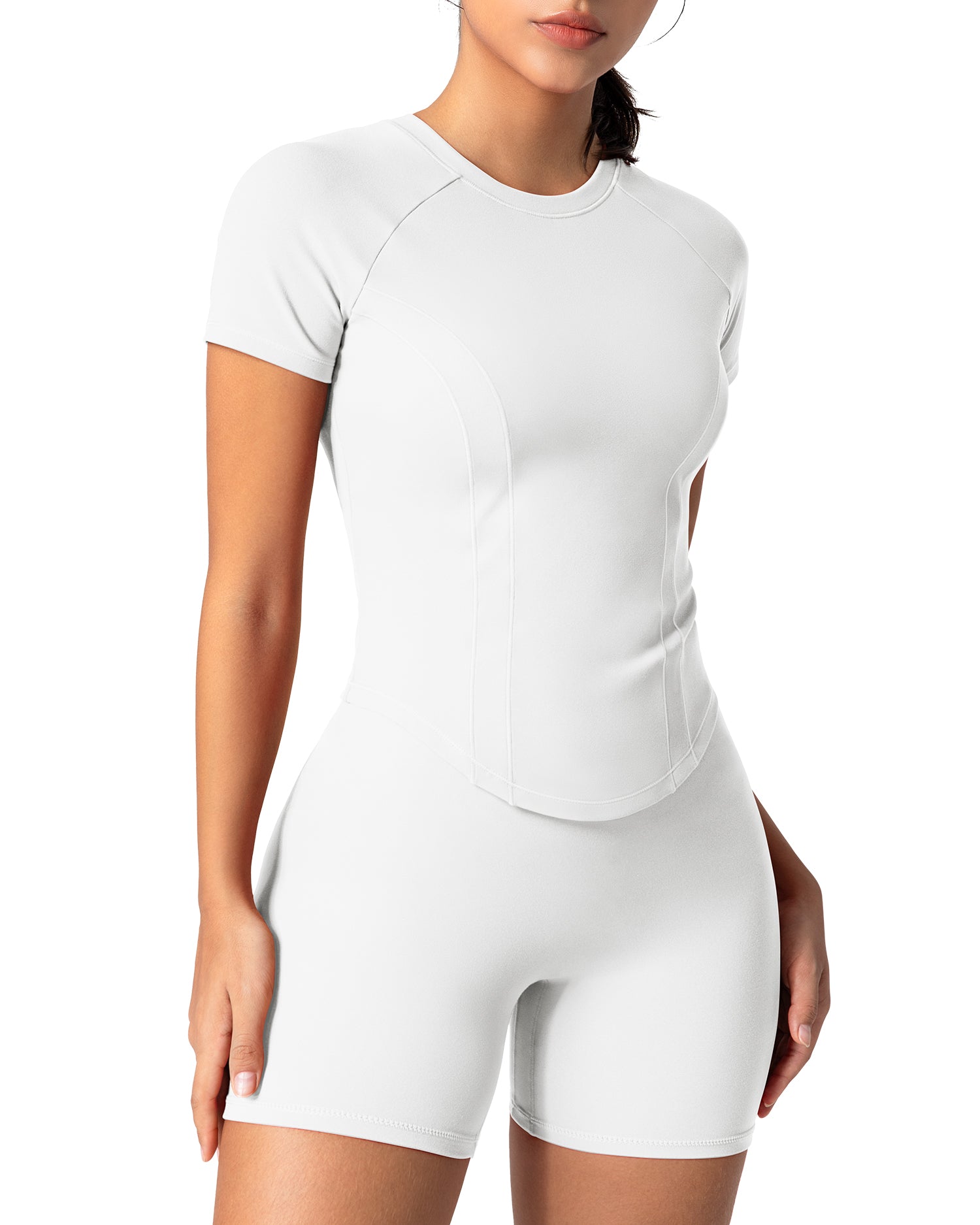 Bareluxe Short Sleeve Workout Crop Tops for Women T Shirt  261805