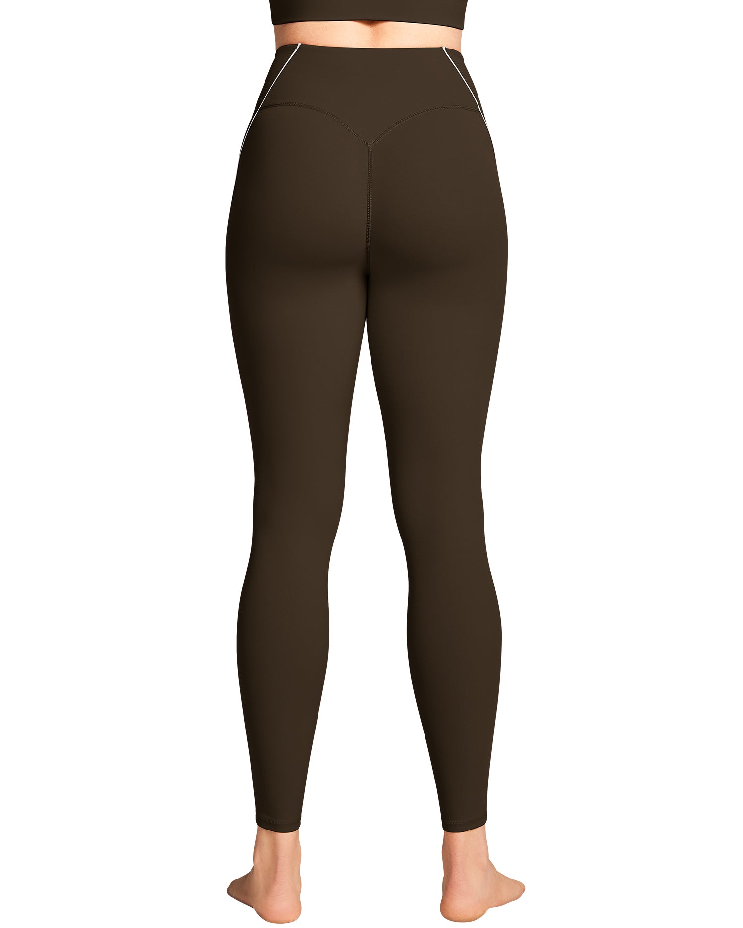 Contrast Stitching Waisted Leggings for Women 254004