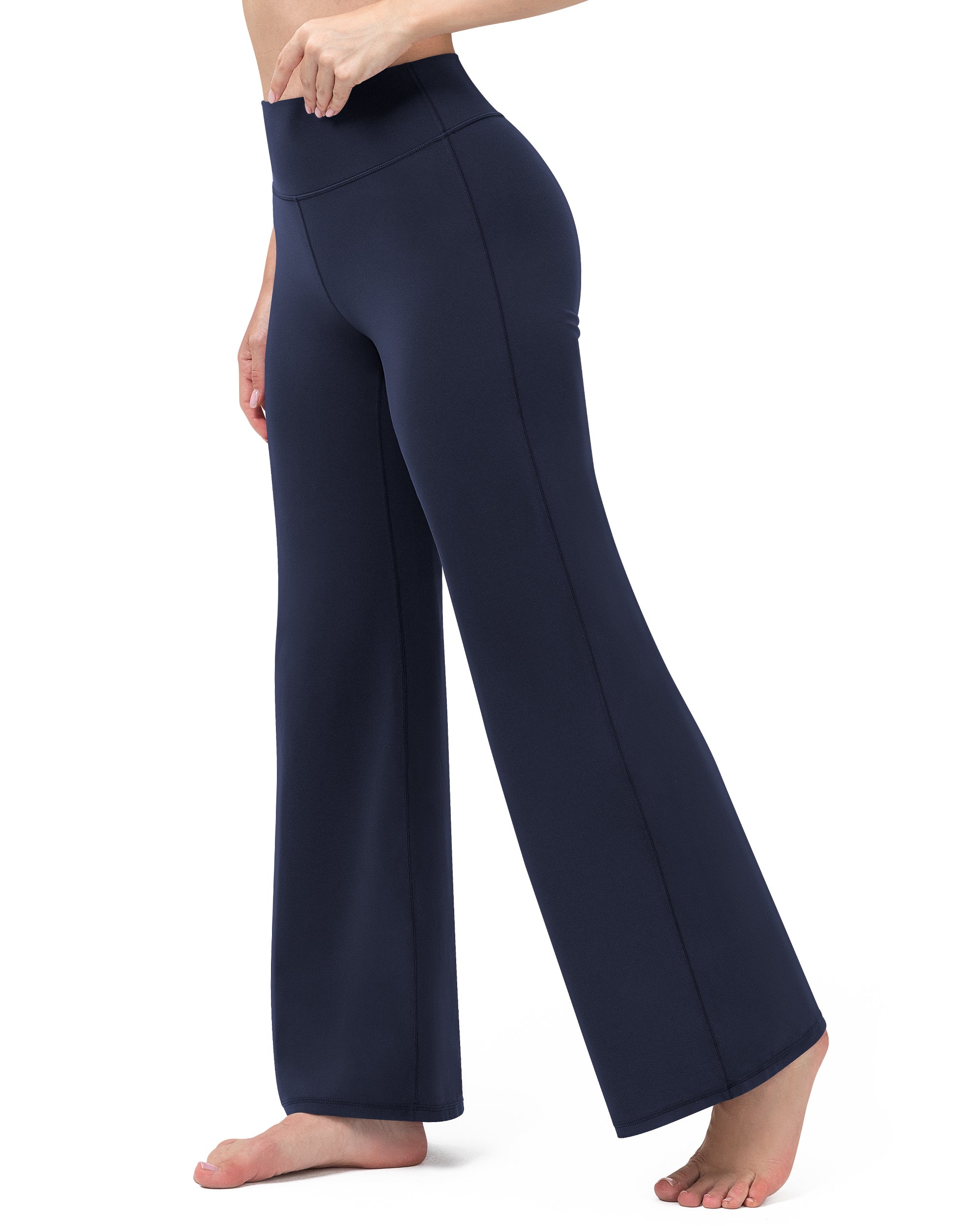 Wide Leg Yoga Pants for Women High Waisted Straight Gym Leggings 31"  260404