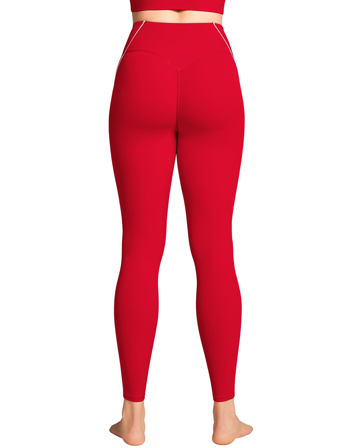 Contrast Stitching Waisted Leggings for Women 254004
