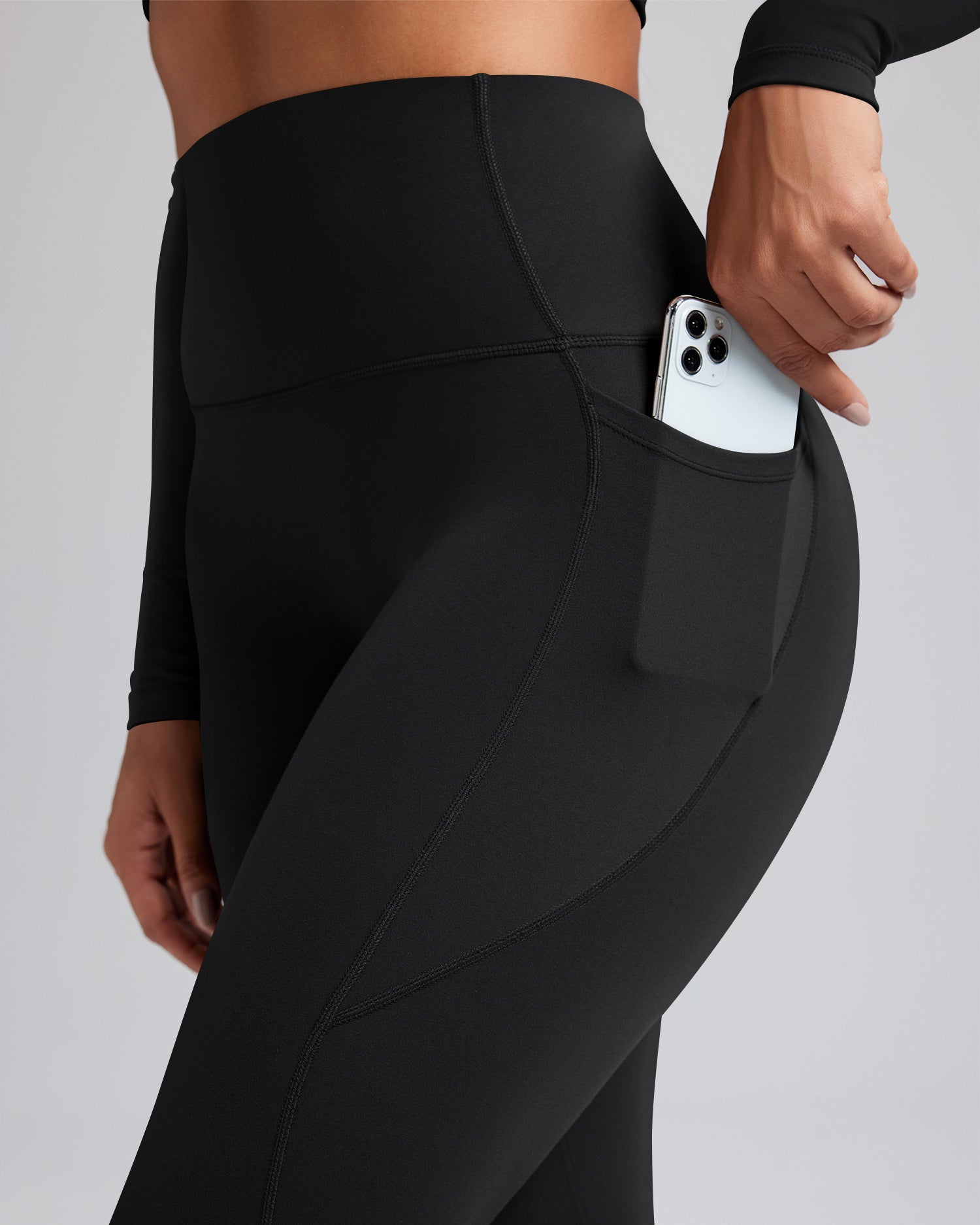 Fleece Lined Leggings for Women with Pockets No Front Seam High Waist 25" 257104