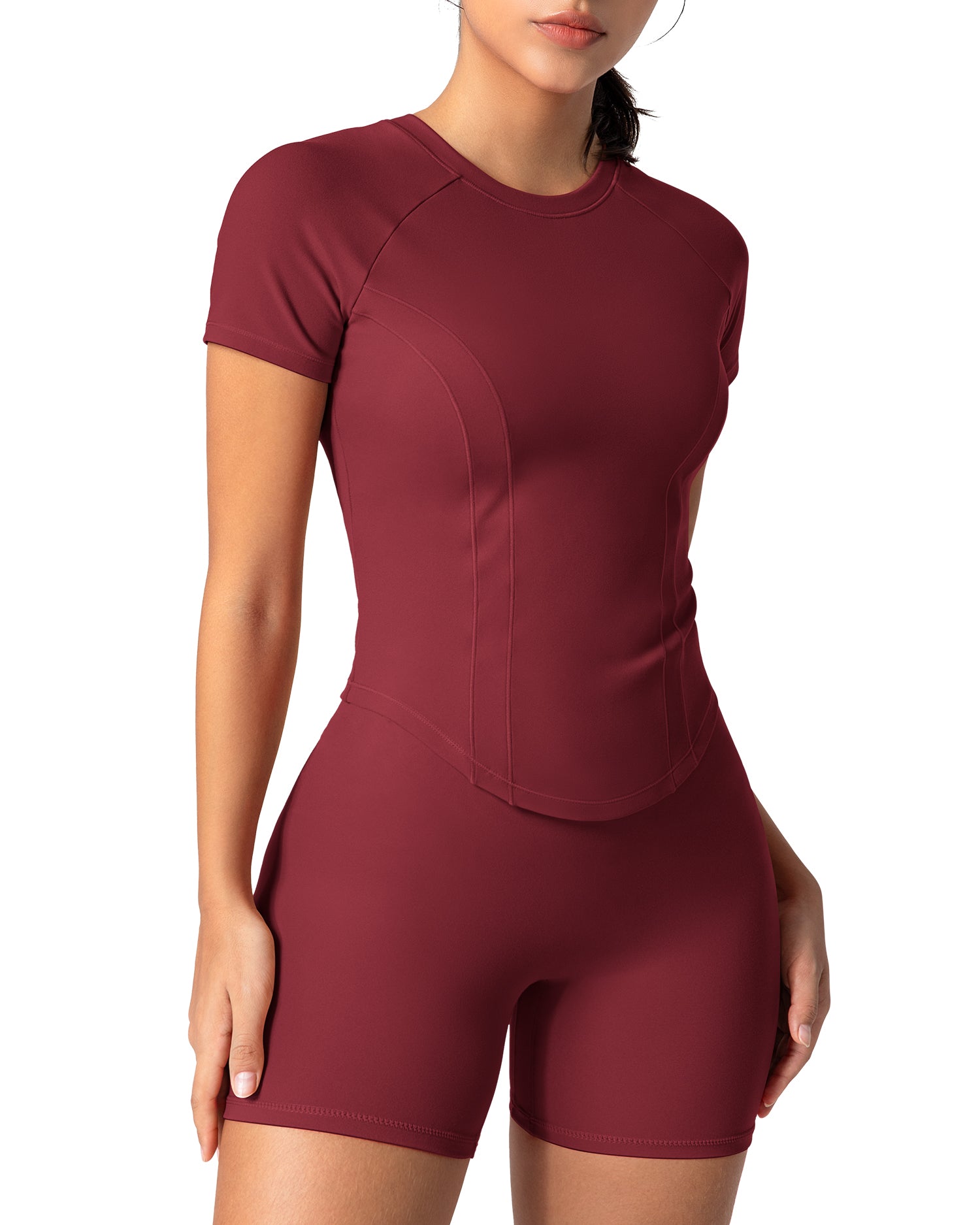 Bareluxe Short Sleeve Workout Crop Tops for Women T Shirt  261805