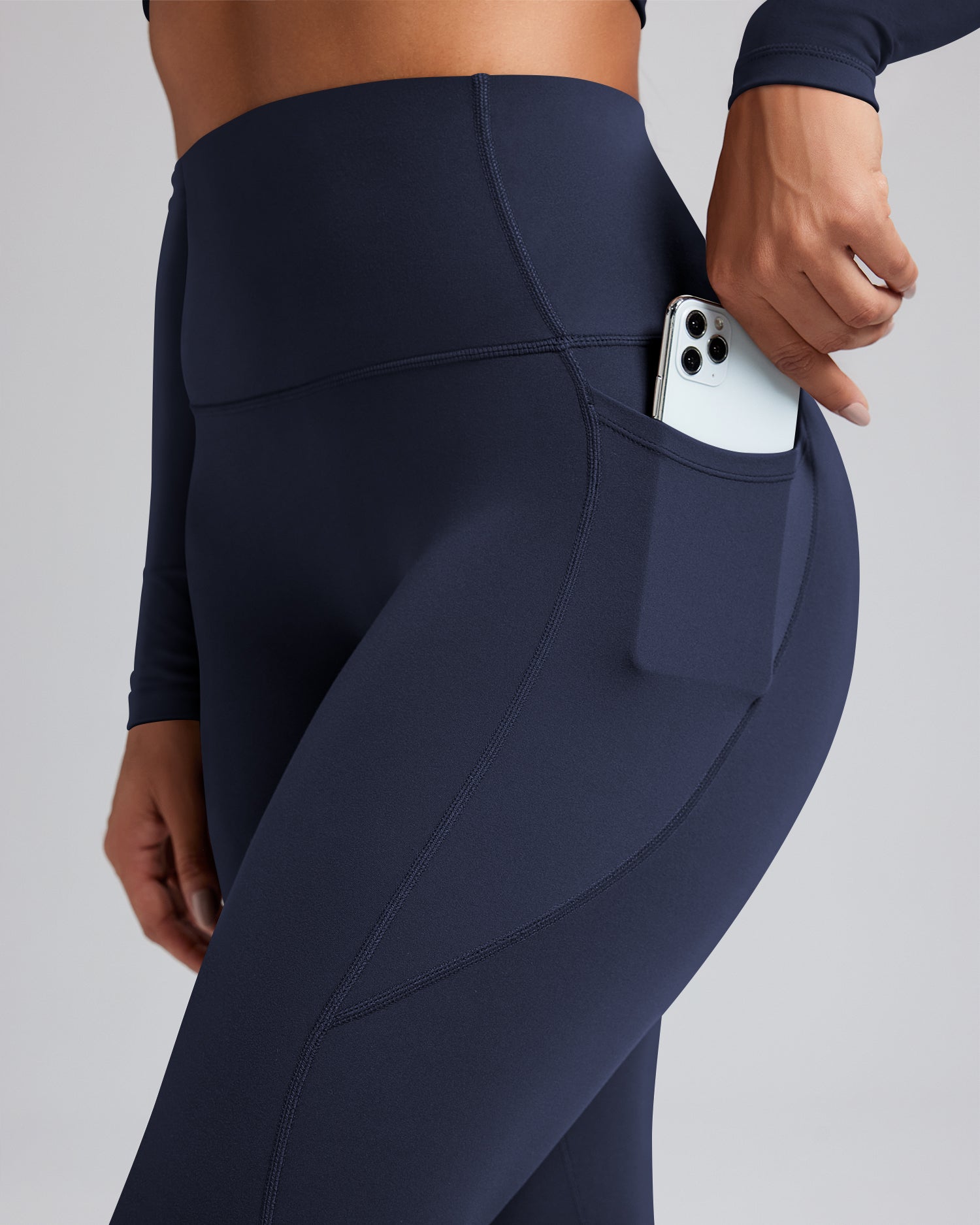 Fleece Lined Leggings for Women with Pockets No Front Seam High Waist 25" 257104