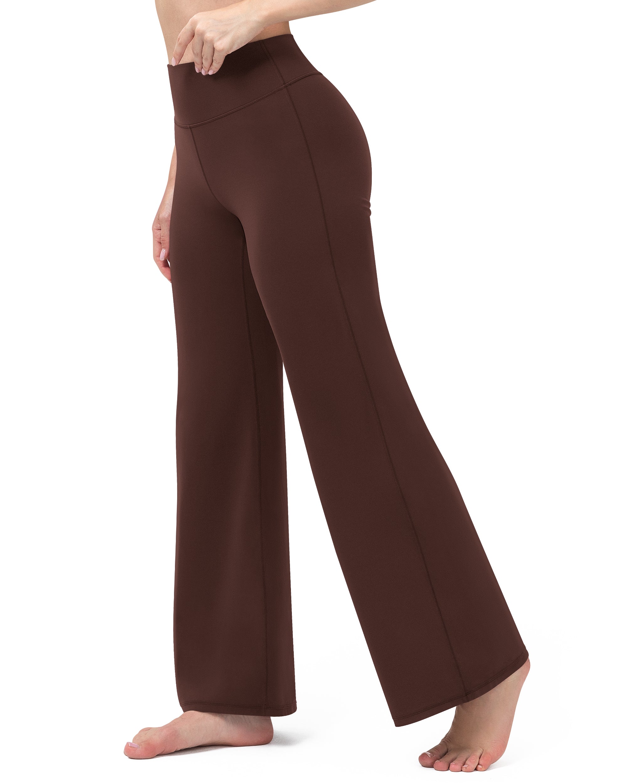 Wide Leg Yoga Pants for Women High Waisted Straight Gym Leggings 31"  260404