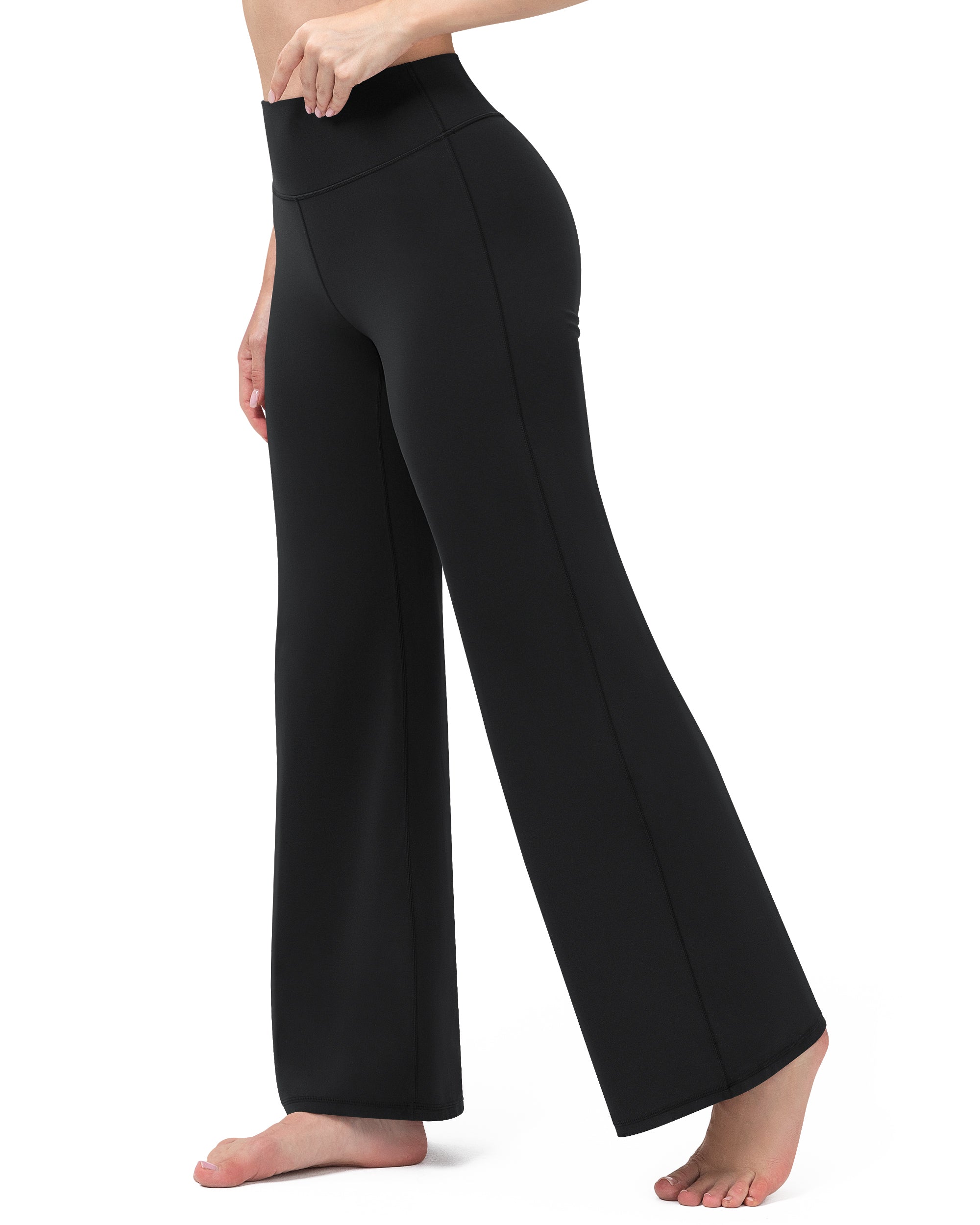 Wide Leg Yoga Pants for Women High Waisted Straight Gym Leggings 31"  260404