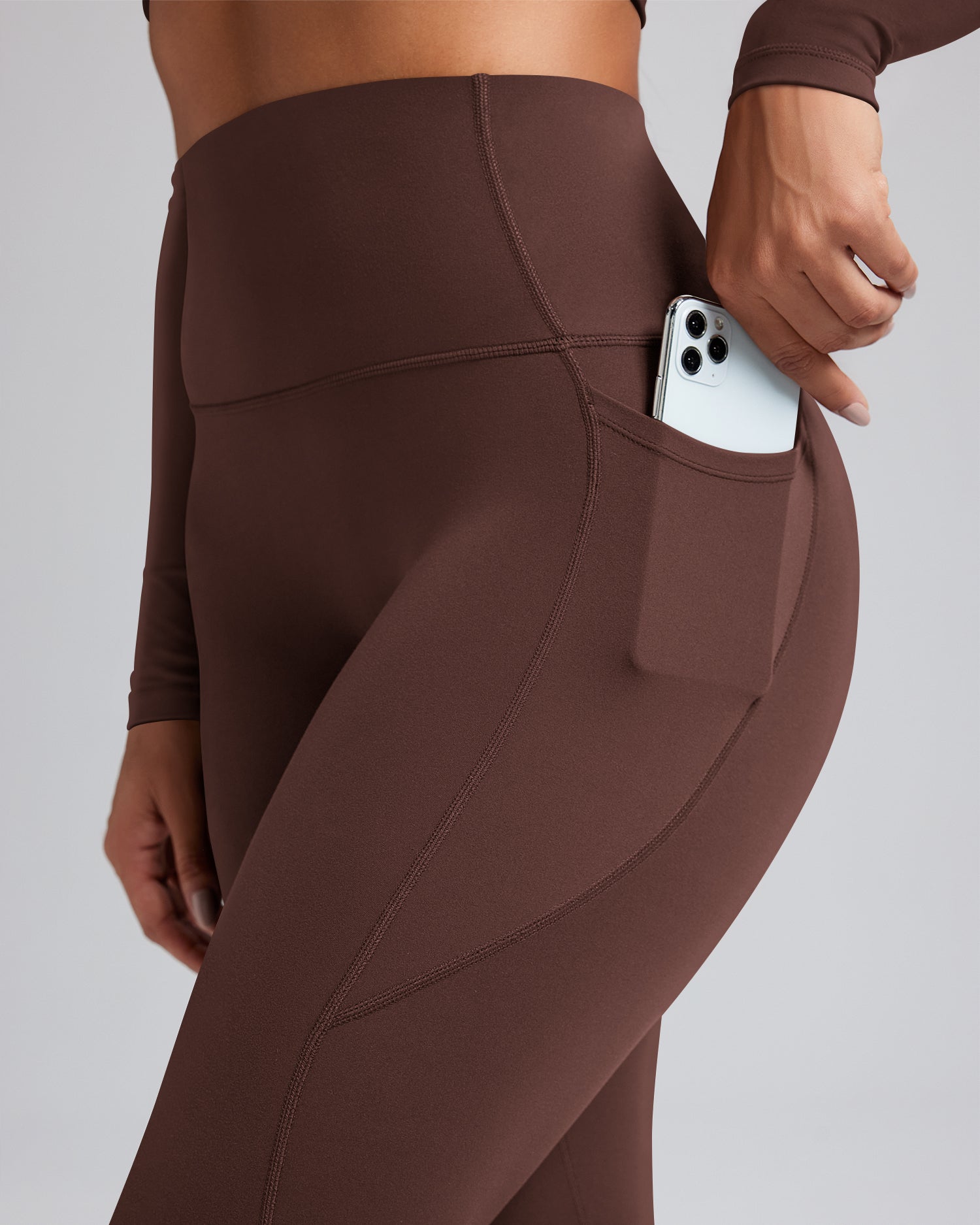 Fleece Lined Leggings for Women with Pockets No Front Seam High Waist 25" 257104