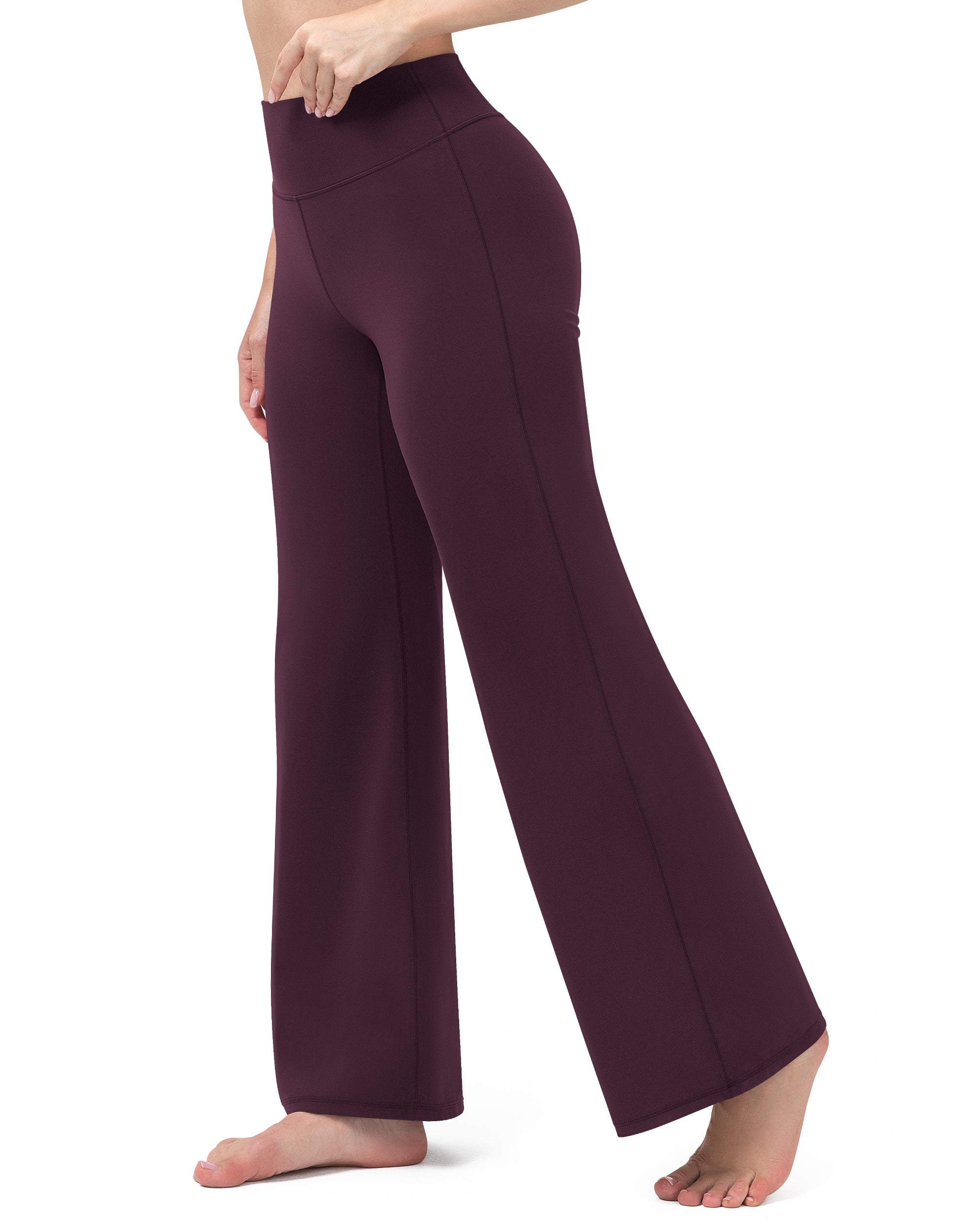 Wide Leg Yoga Pants for Women High Waisted Straight Gym Leggings 31"  260404