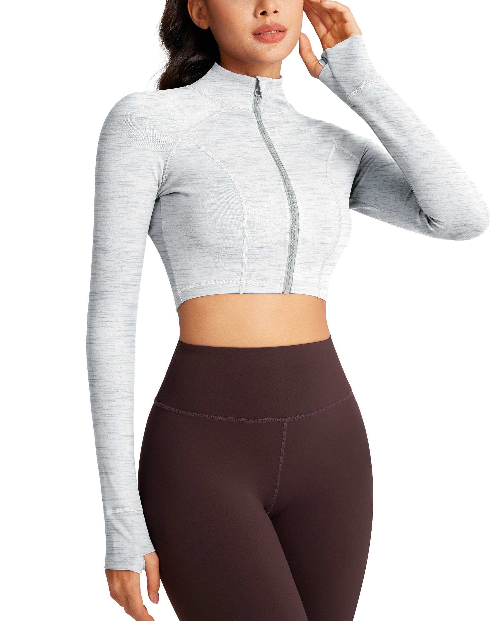 Gym Jacket For Women QUEENIEKE Women's Workout Cropped Jacket