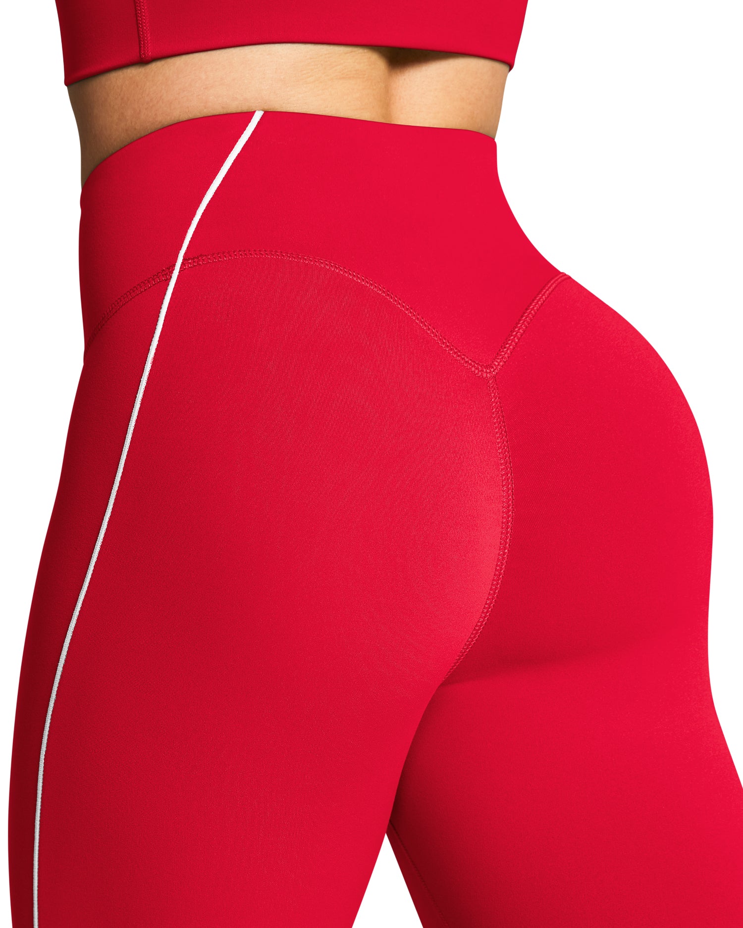 19"  Contrast Stitching Capri Leggings for Women 255804