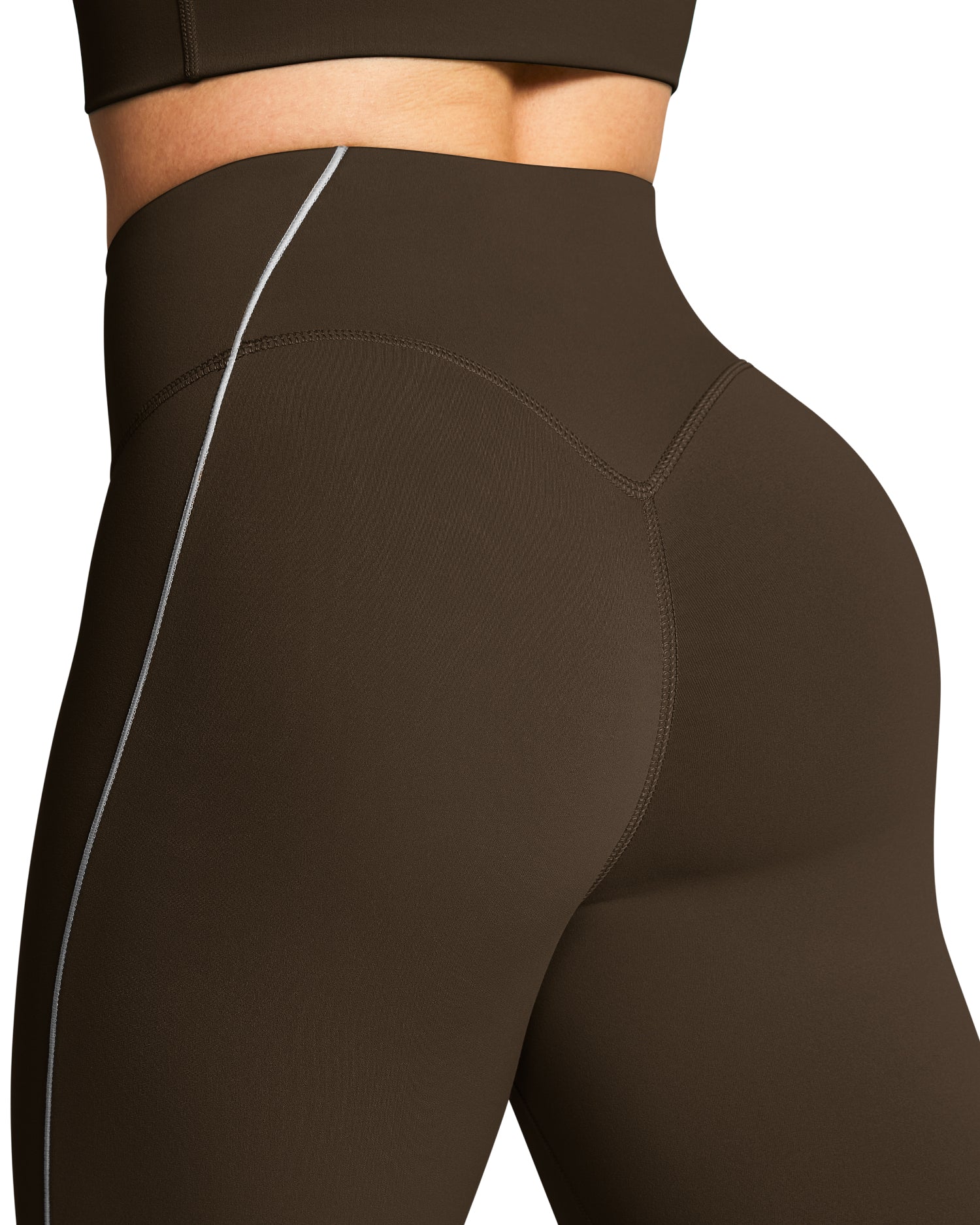 19"  Contrast Stitching Capri Leggings for Women 255804