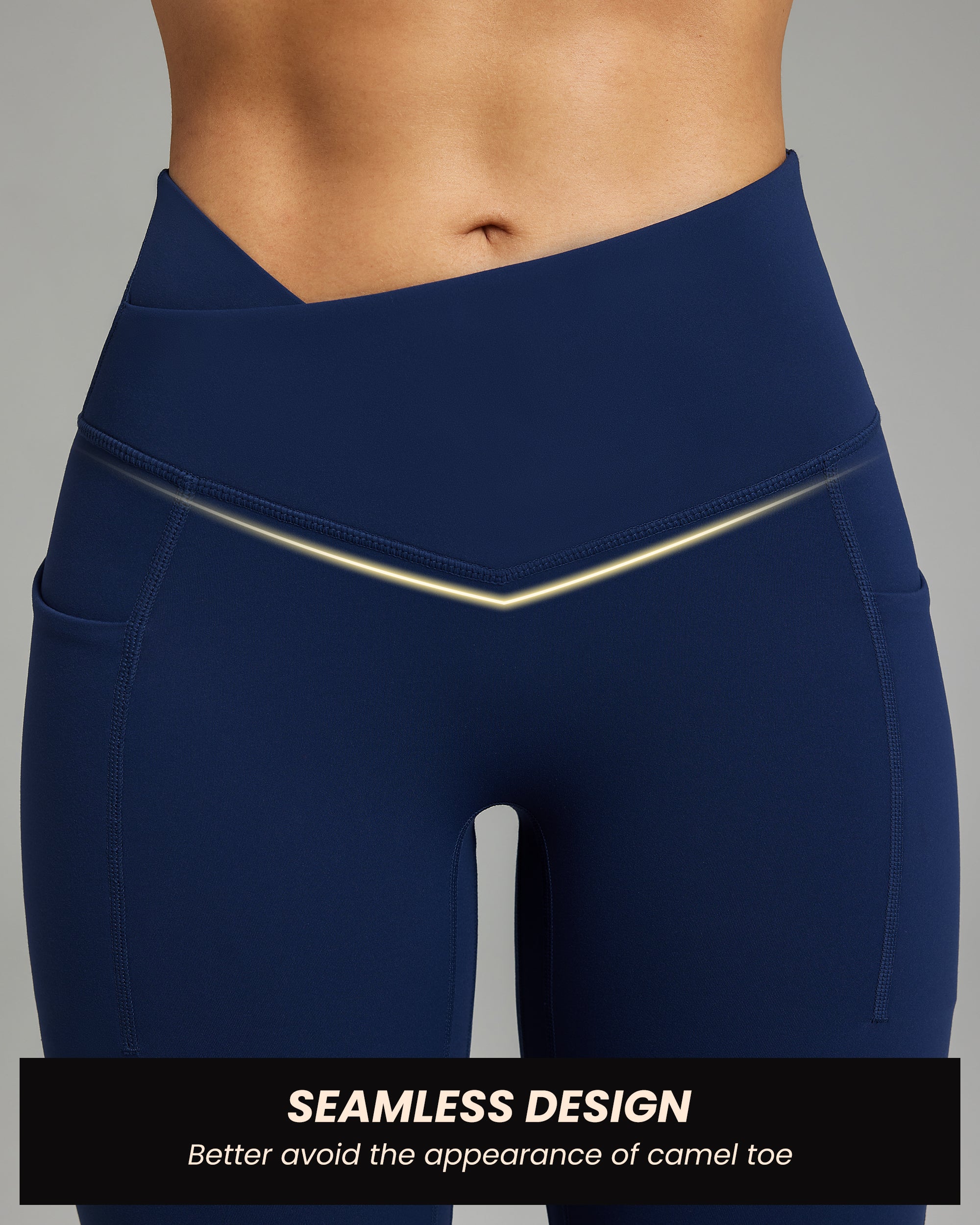 Cross Waist Flare Leggings 240404