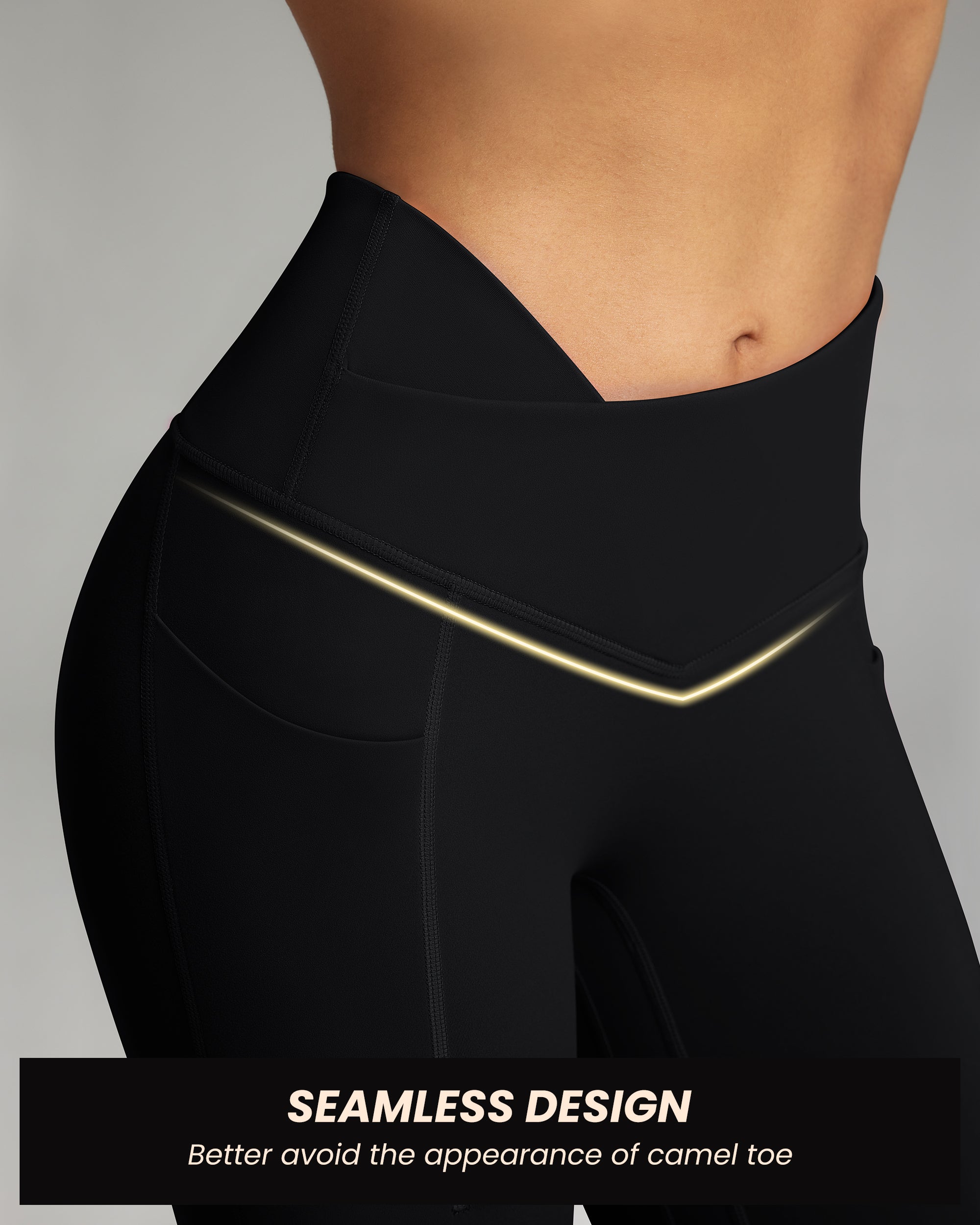 Cross Waist Flare Leggings 240404
