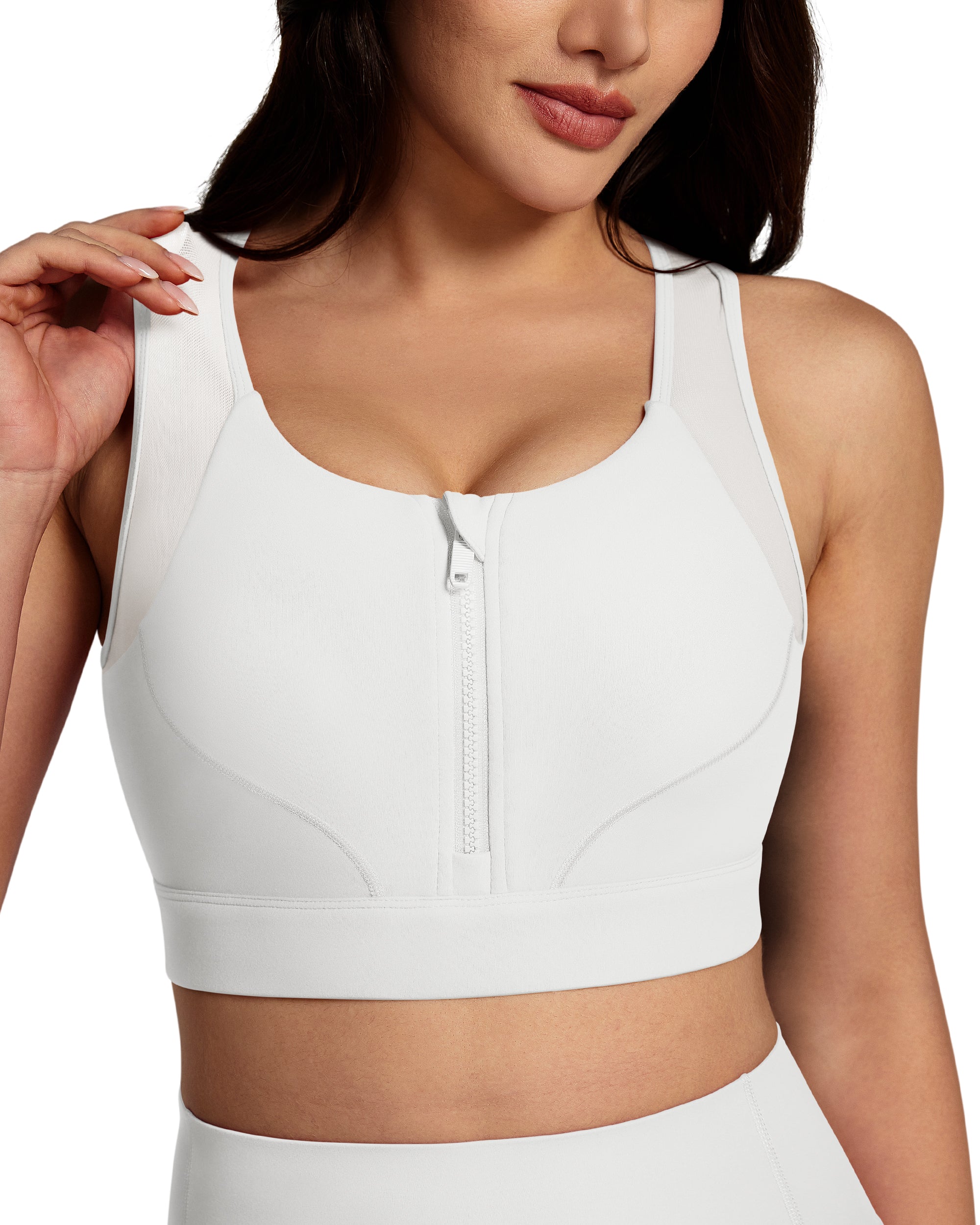 BareLuxe Medium Support Front Zipper Sports Bra  252208