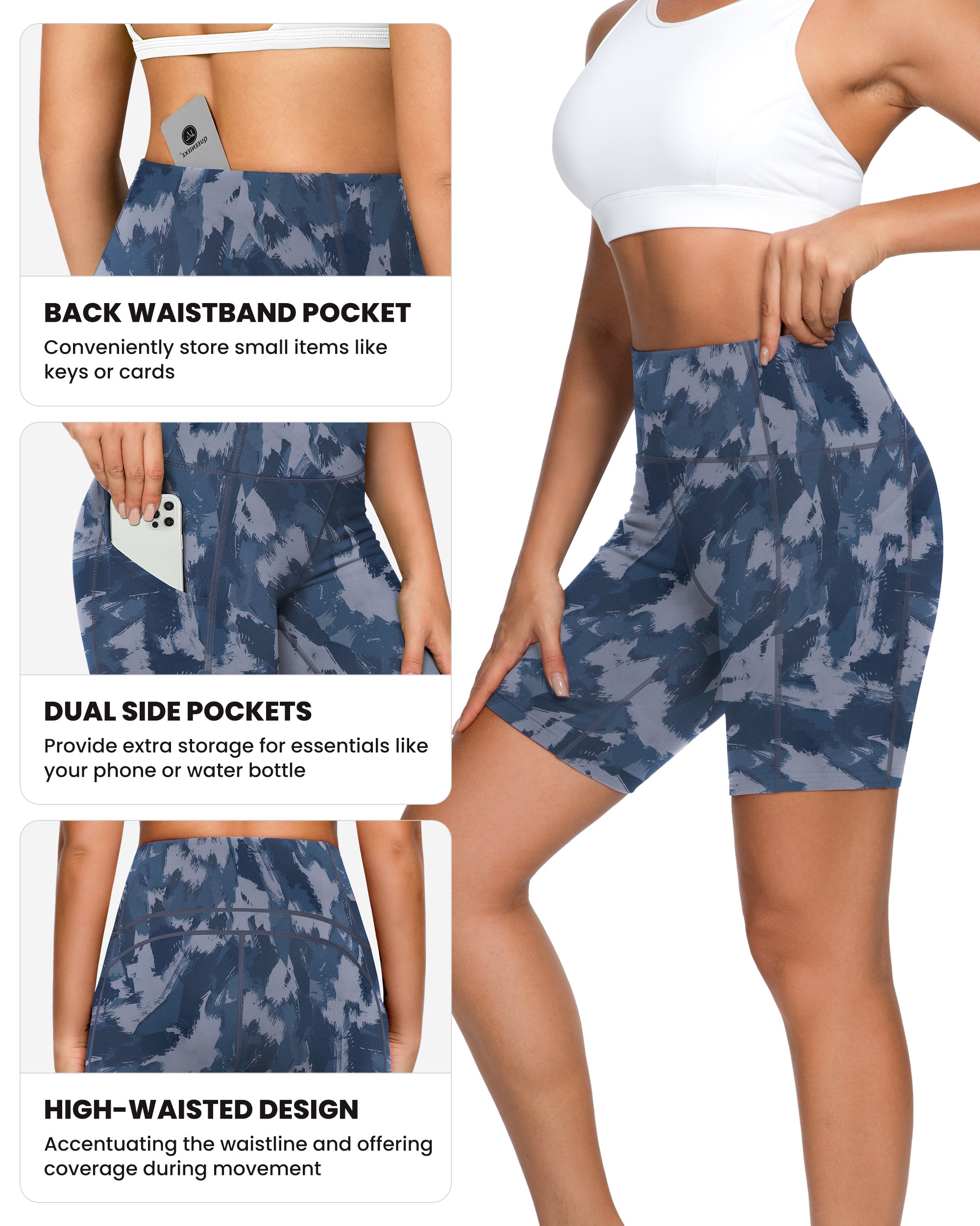 3 Side Pockets Workout Running Shorts 70822