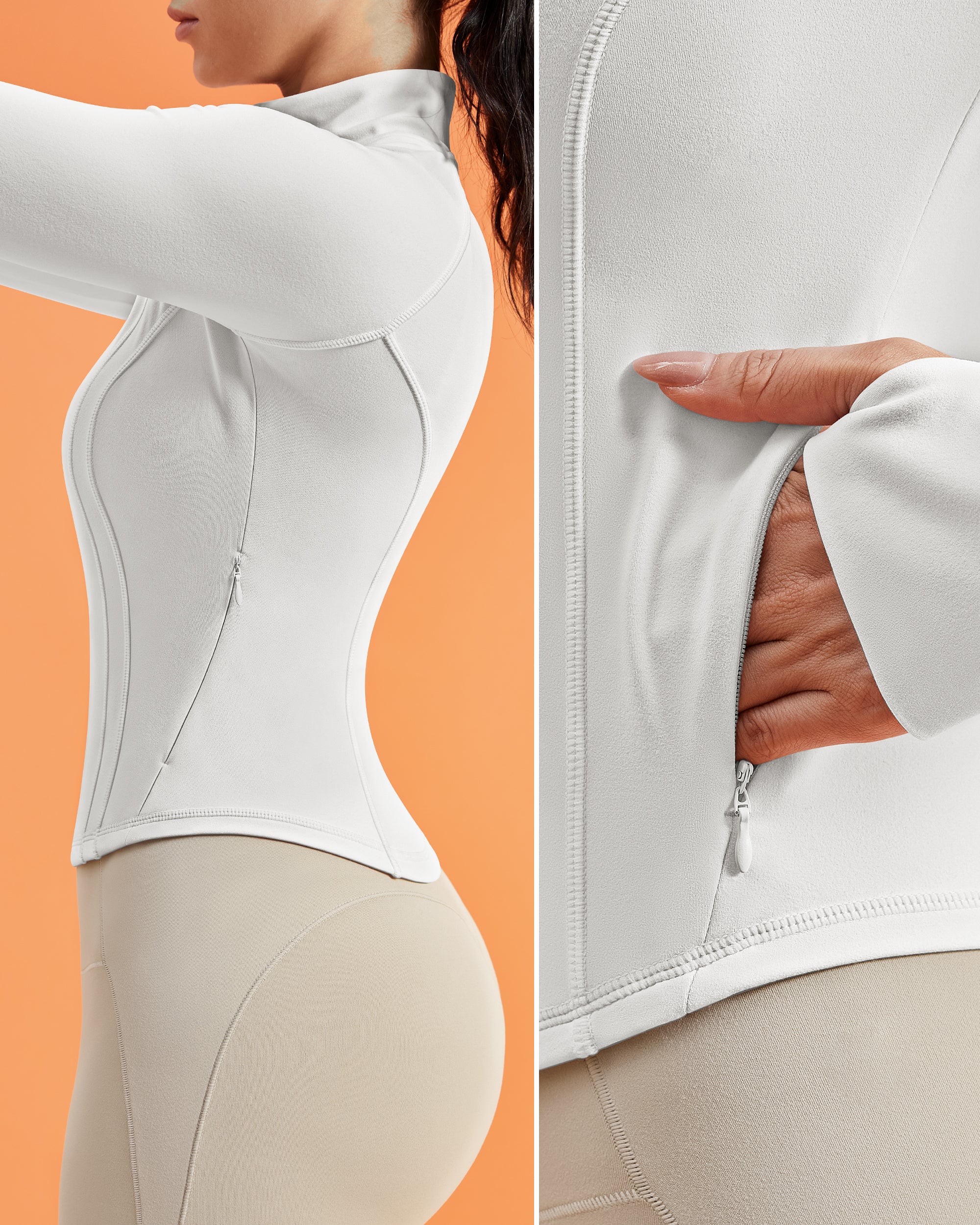 BareLuxe Womens BBL Jacket with Pockets Fit Zip Up Athletic Cropped 254203