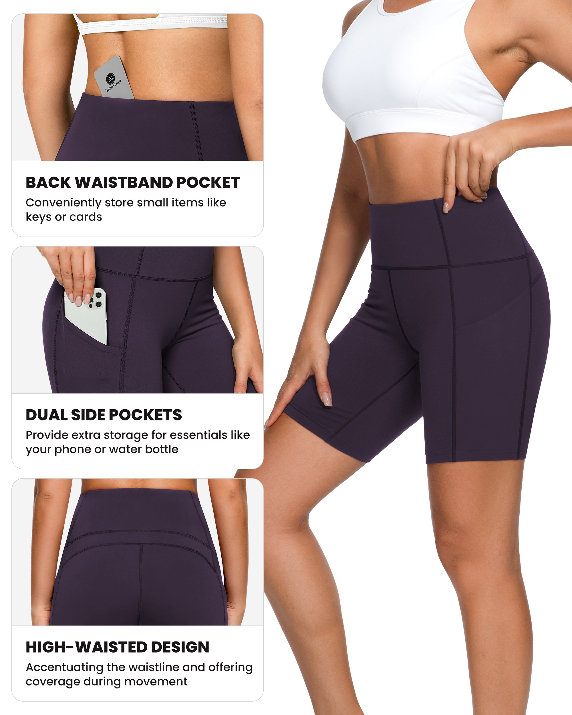 3 Side Pockets Workout Running Shorts 70822
