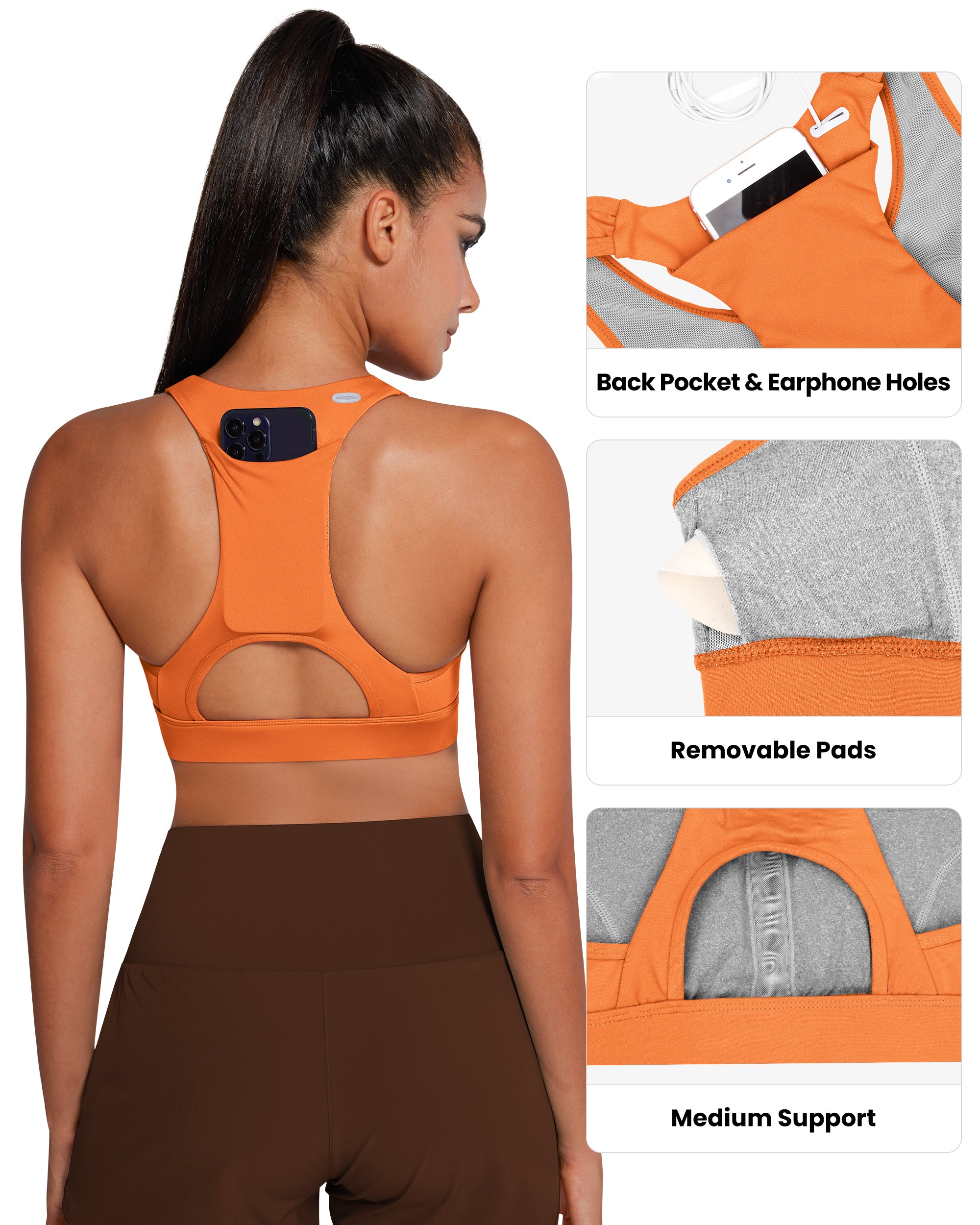 Phone Back Pockets Sport Bra 70927