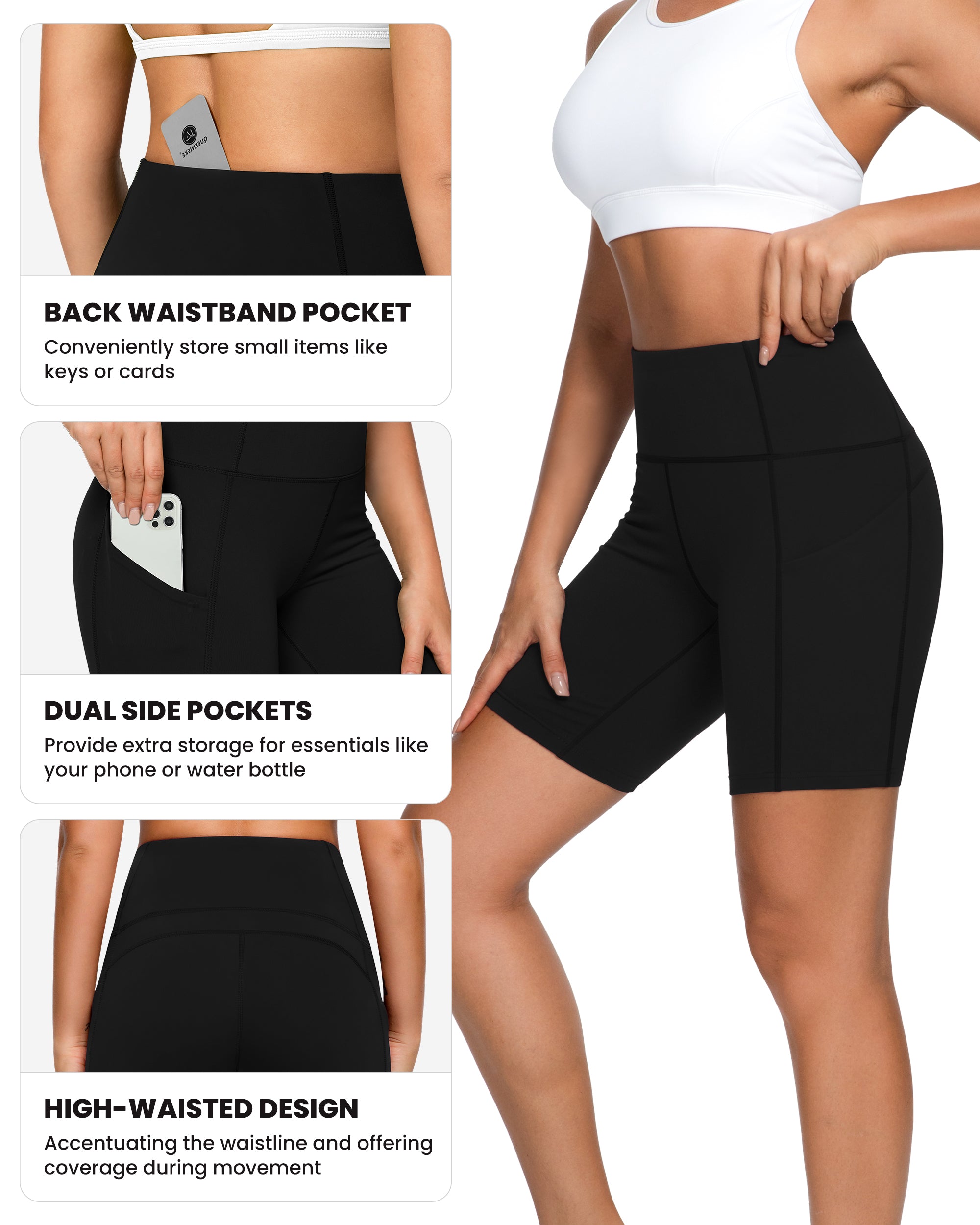 3 Side Pockets Workout Running Shorts 70822
