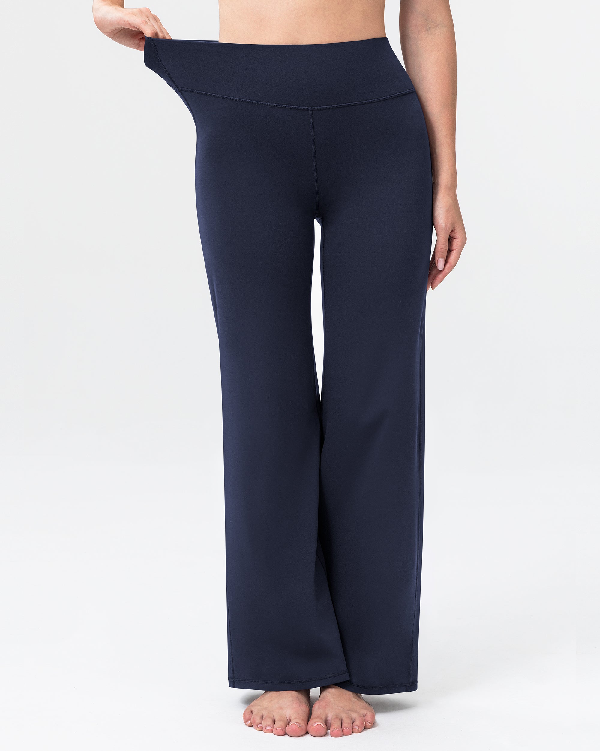 Wide Leg Yoga Pants for Women High Waisted Straight Gym Leggings 31"  260404