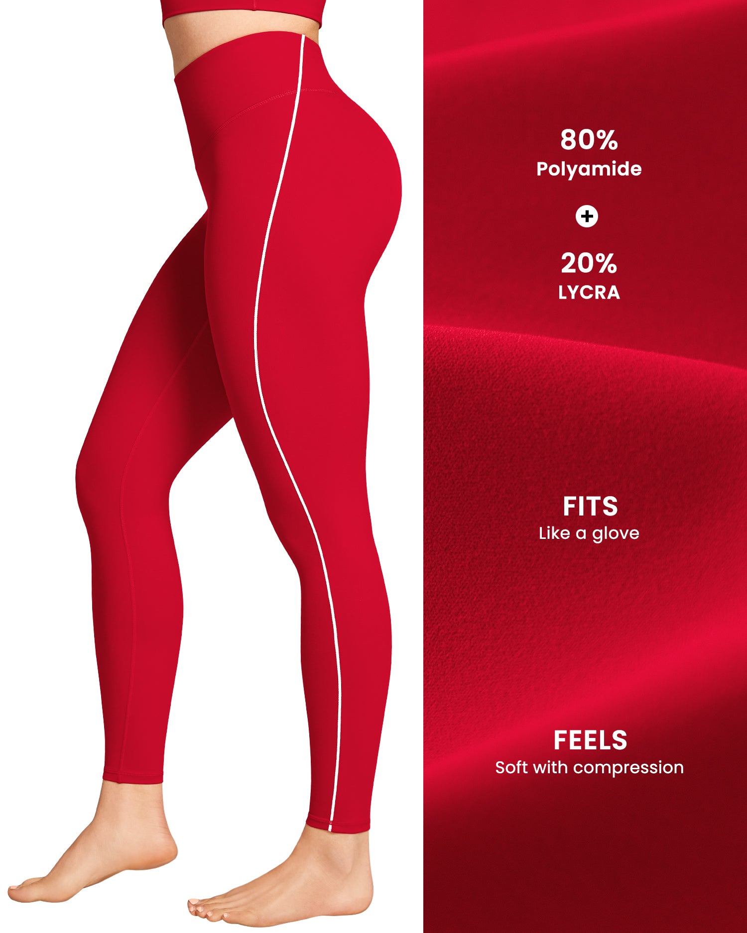 Contrast Stitching Waisted Leggings for Women 254004