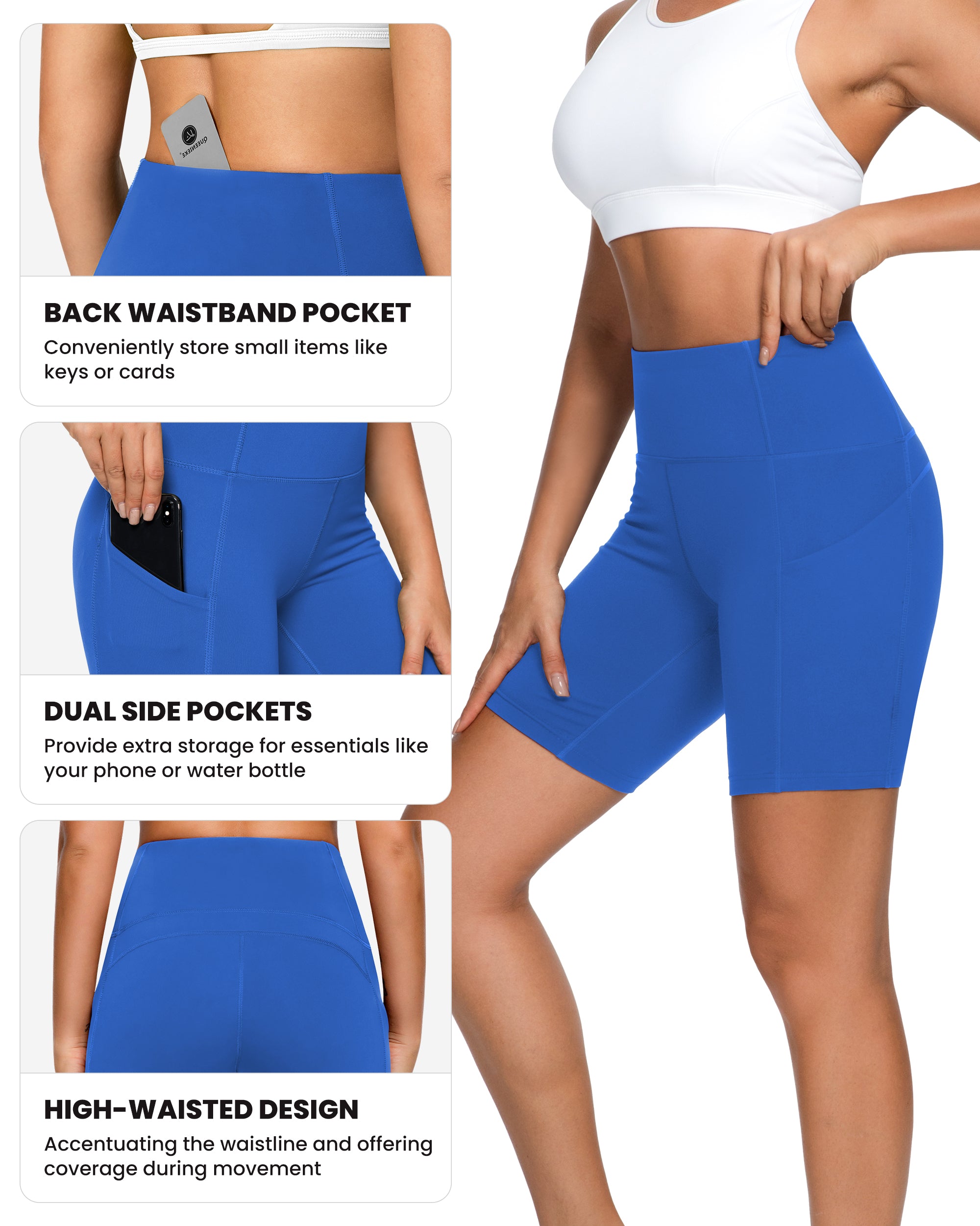 3 Side Pockets Workout Running Shorts 70822