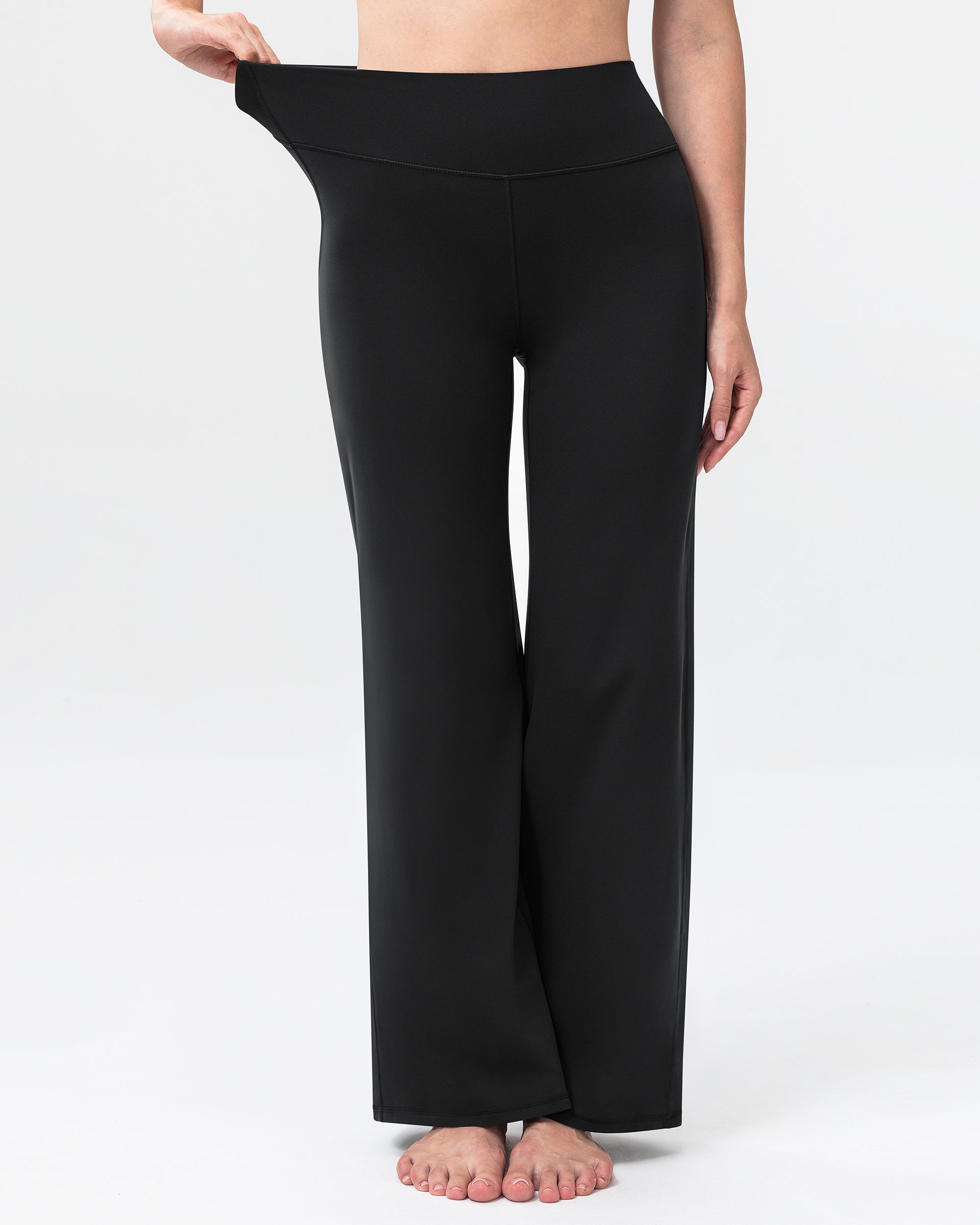 Wide Leg Yoga Pants for Women High Waisted Straight Gym Leggings 31"  260404
