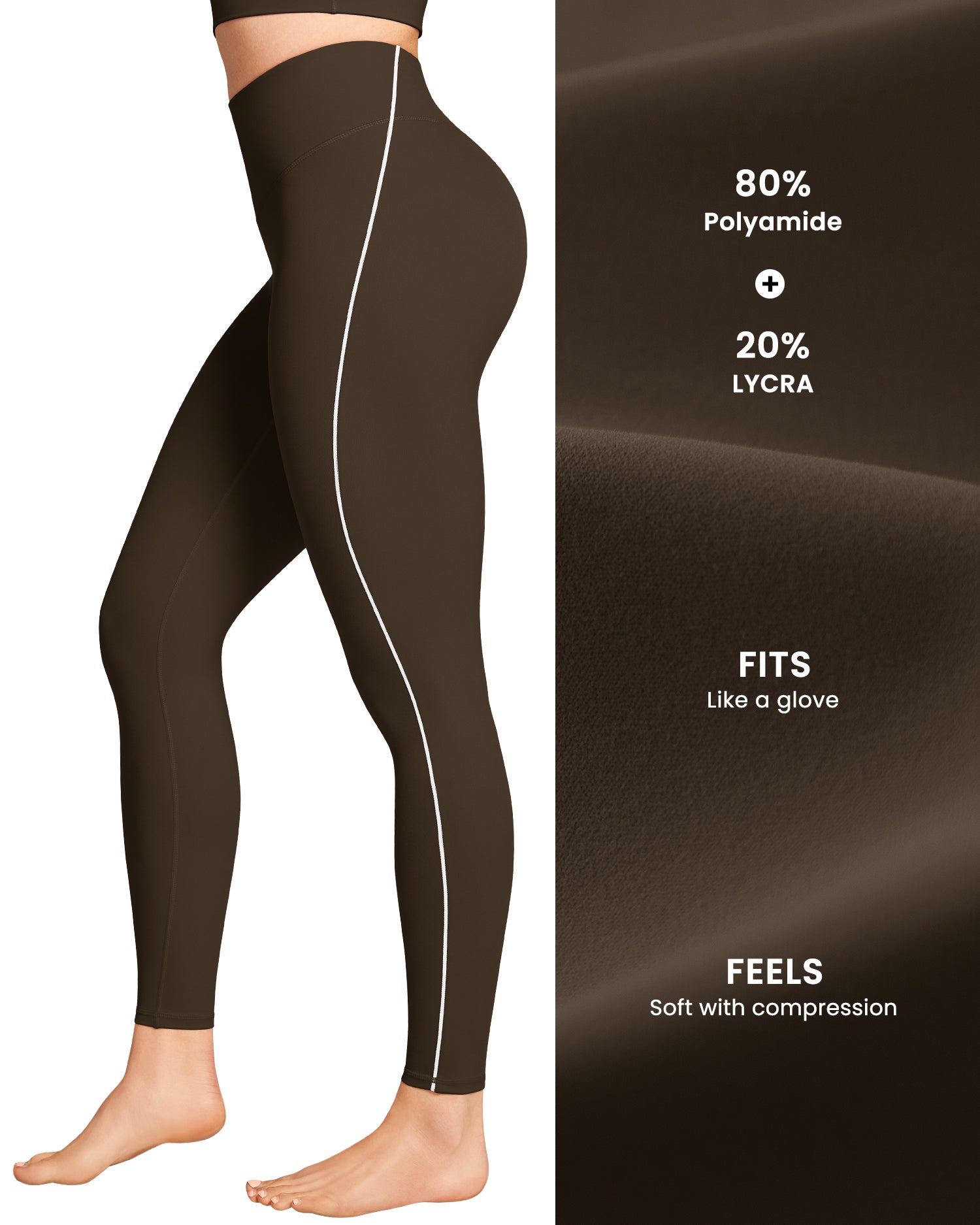 Contrast Stitching Waisted Leggings for Women 254004